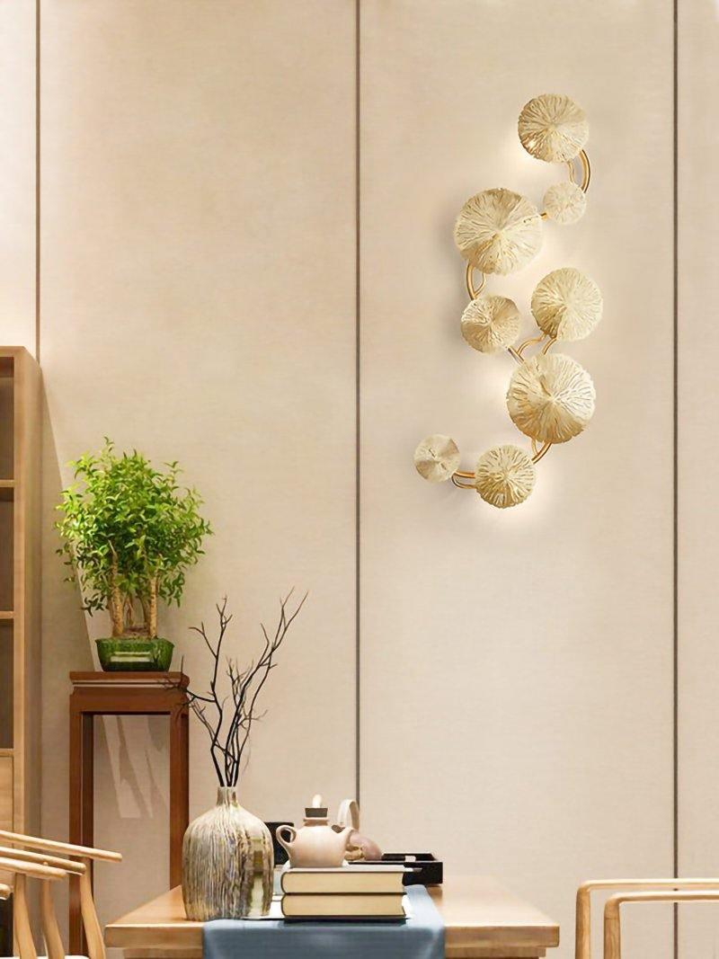 Rylso Wall Lamp Lotus Leaf Brass