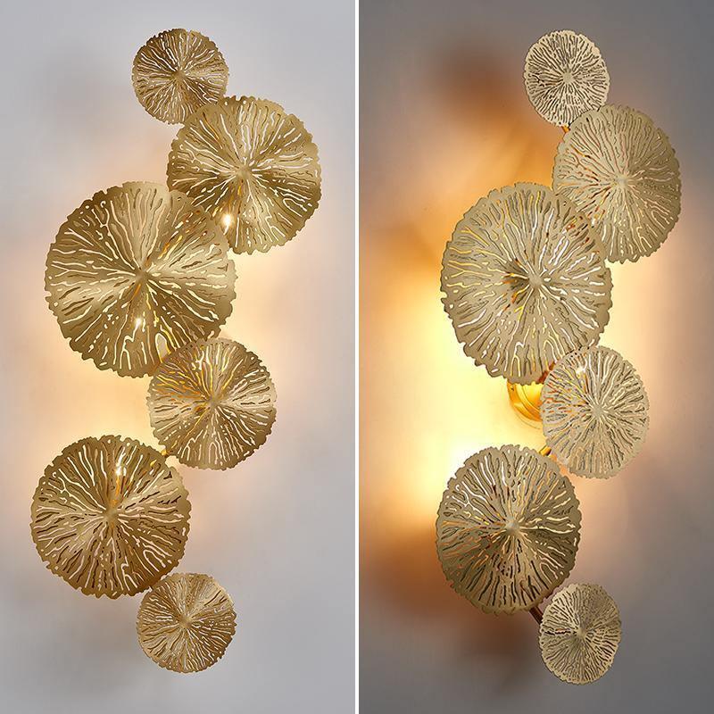 Rylso Wall Lamp Lotus Leaf Brass