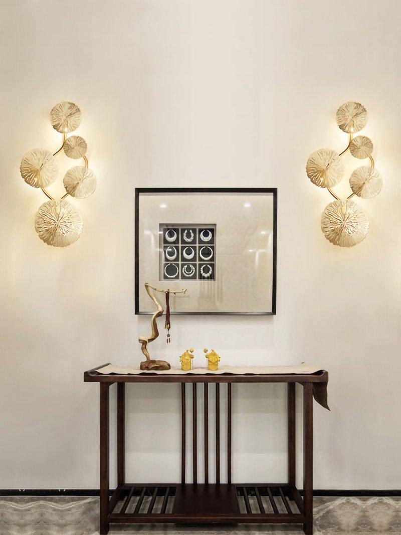 Rylso Wall Lamp Lotus Leaf Brass