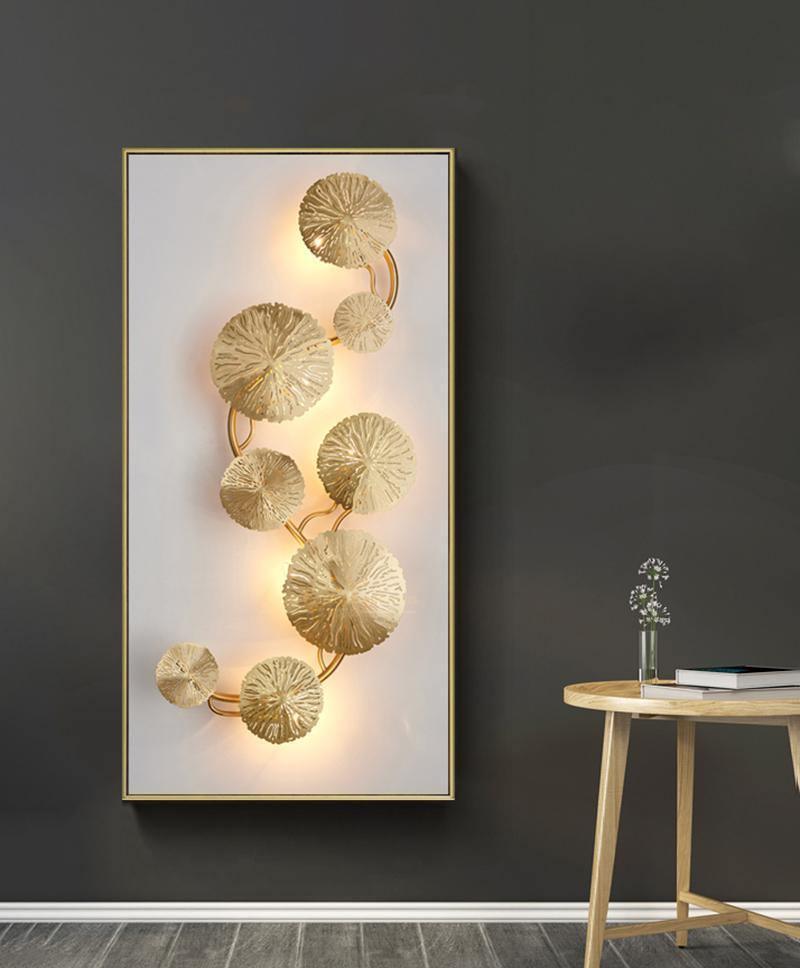 Rylso Wall Lamp Lotus Leaf Brass