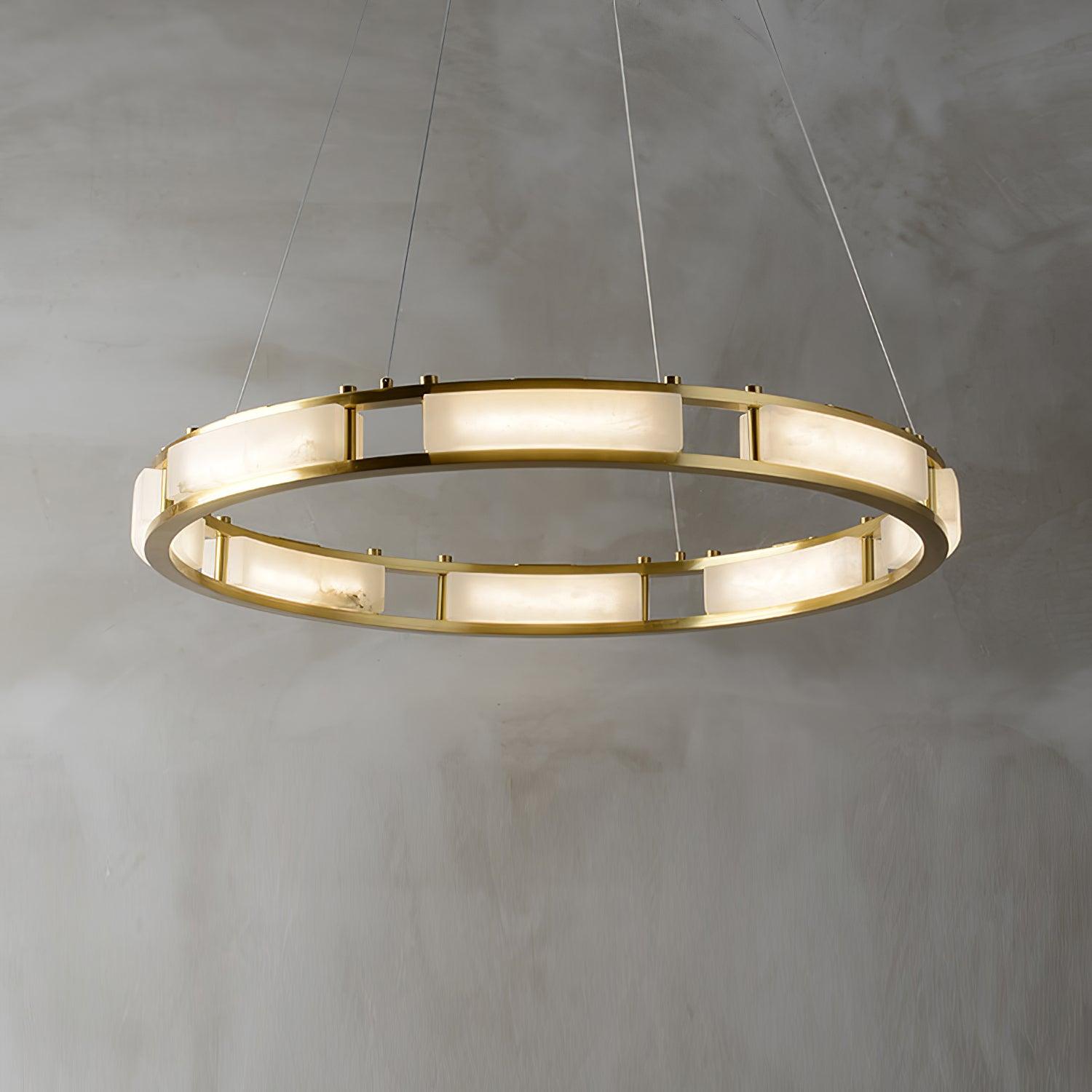 Dythan Minimalist Alabaster Ring Pendant Light