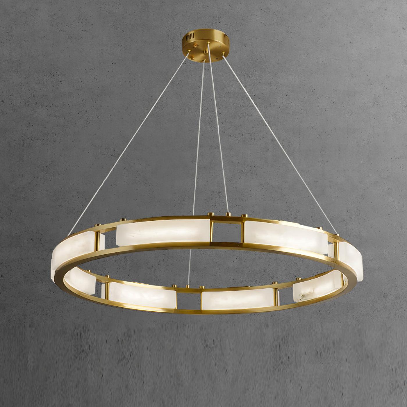 Dythan Minimalist Alabaster Ring Pendant Light