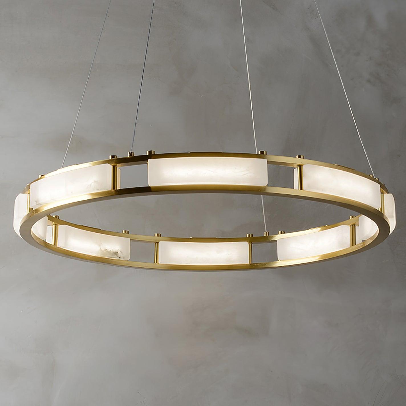 Dythan Minimalist Alabaster Ring Pendant Light