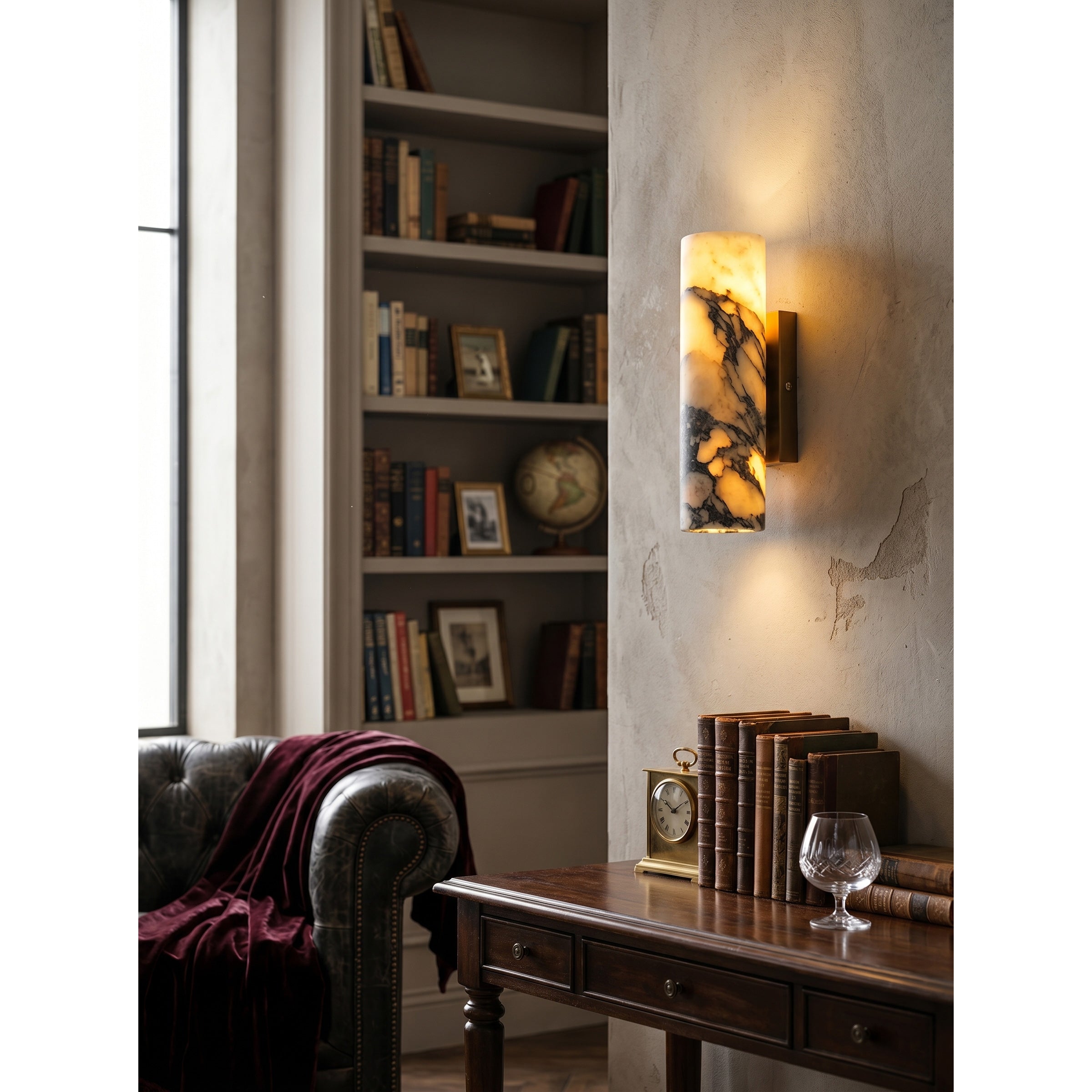 Oakfield Tubular Marble Indoor Wall Light