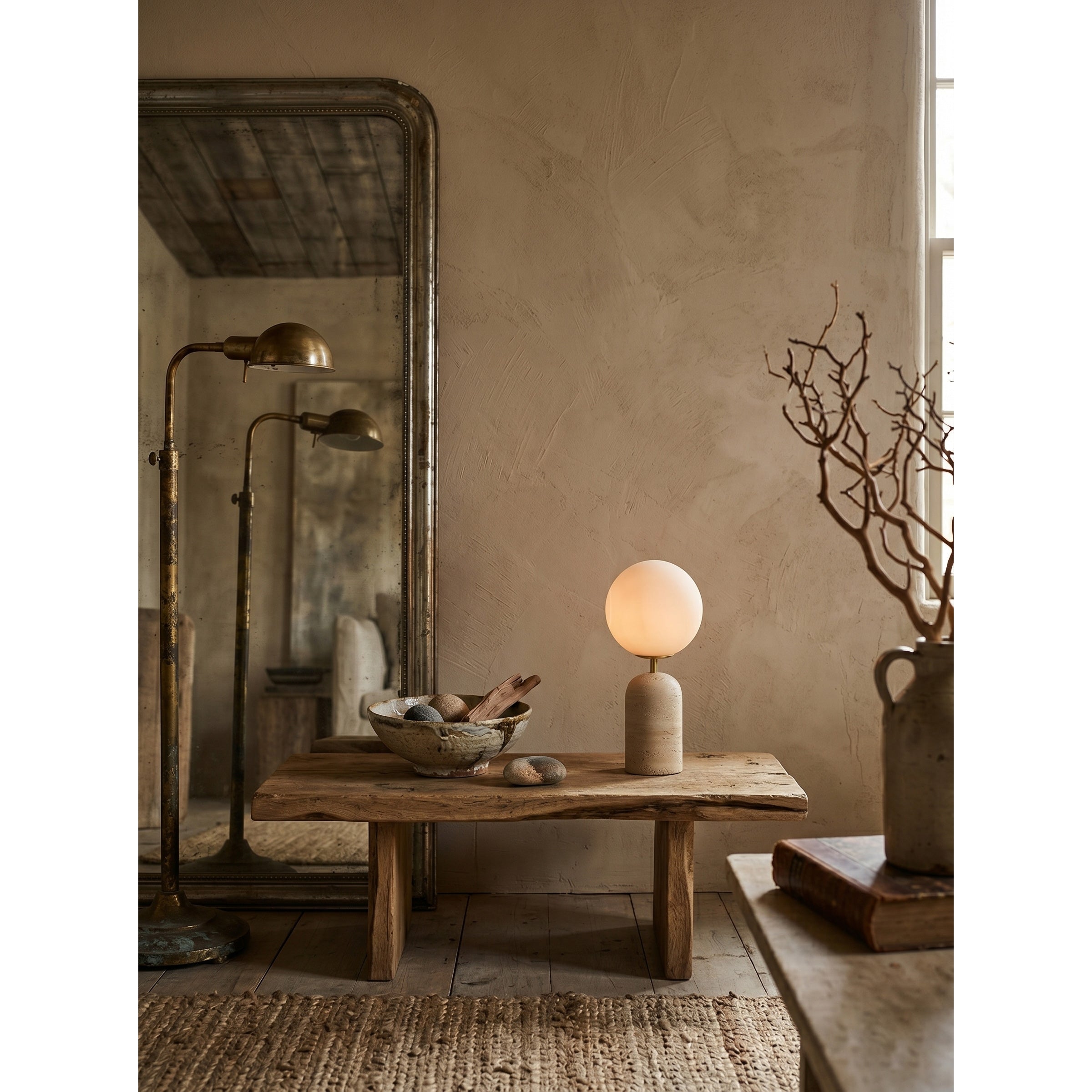 Nuvor Travertine Table Lamp