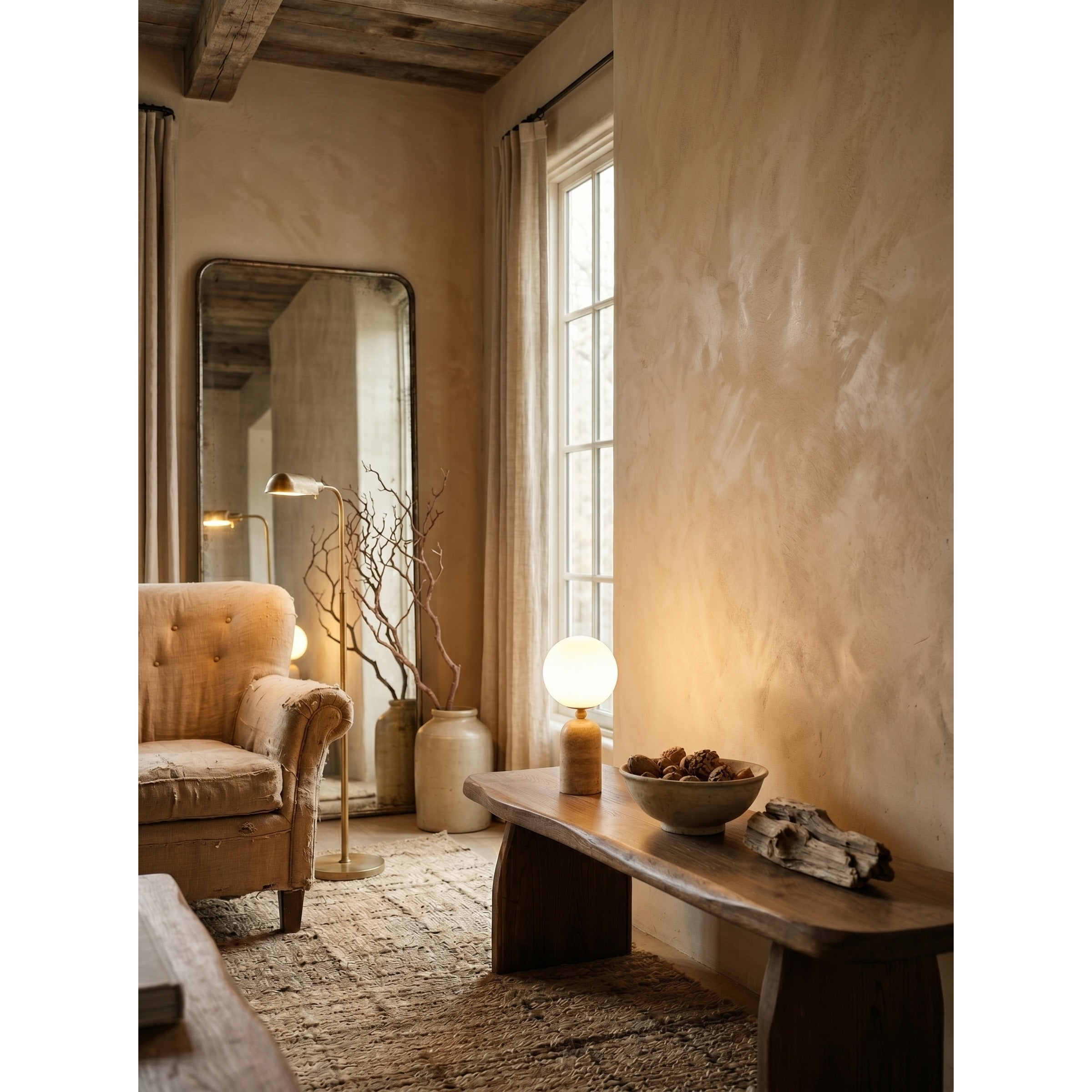 Nuvor Travertine Table Lamp