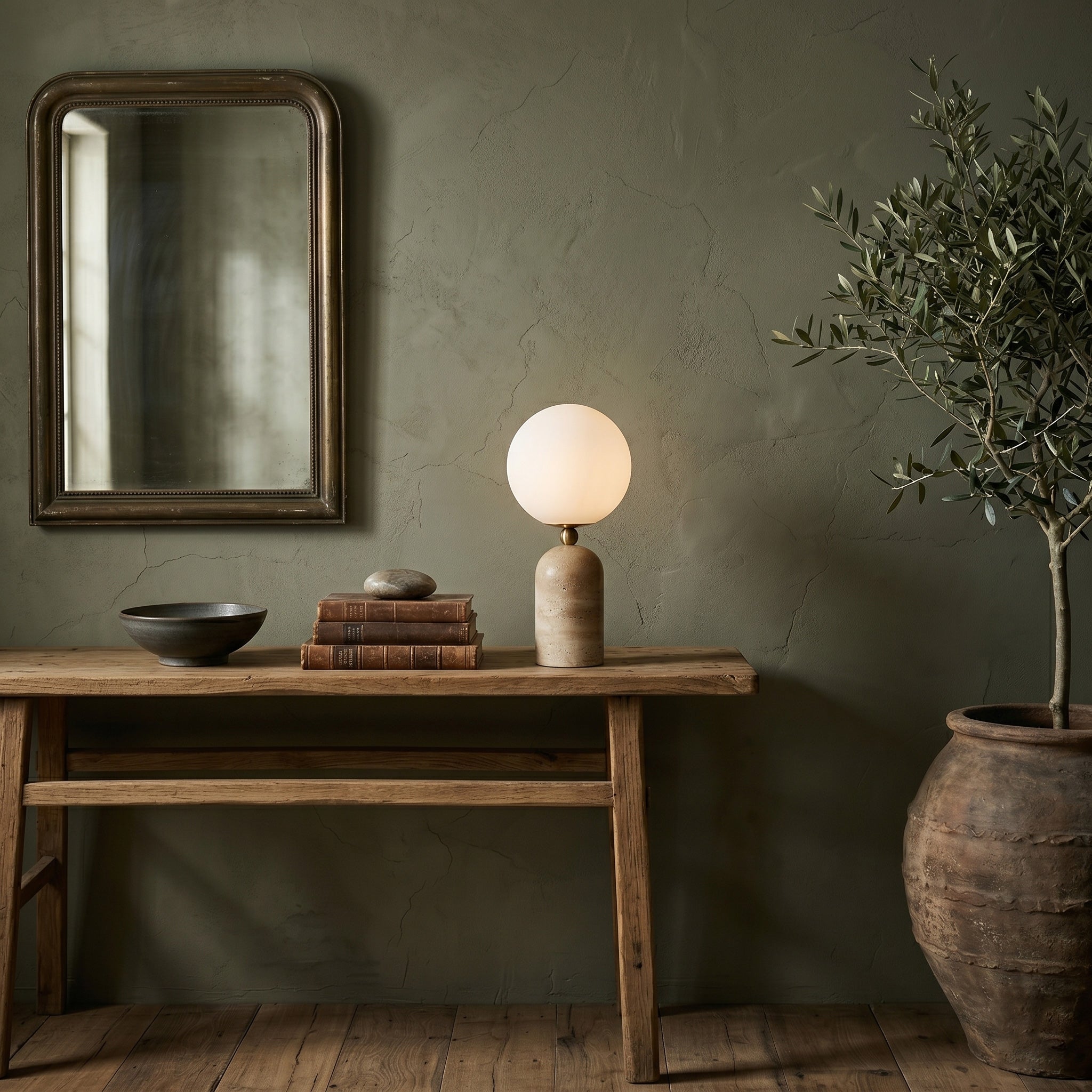 Nuvor Travertine Table Lamp