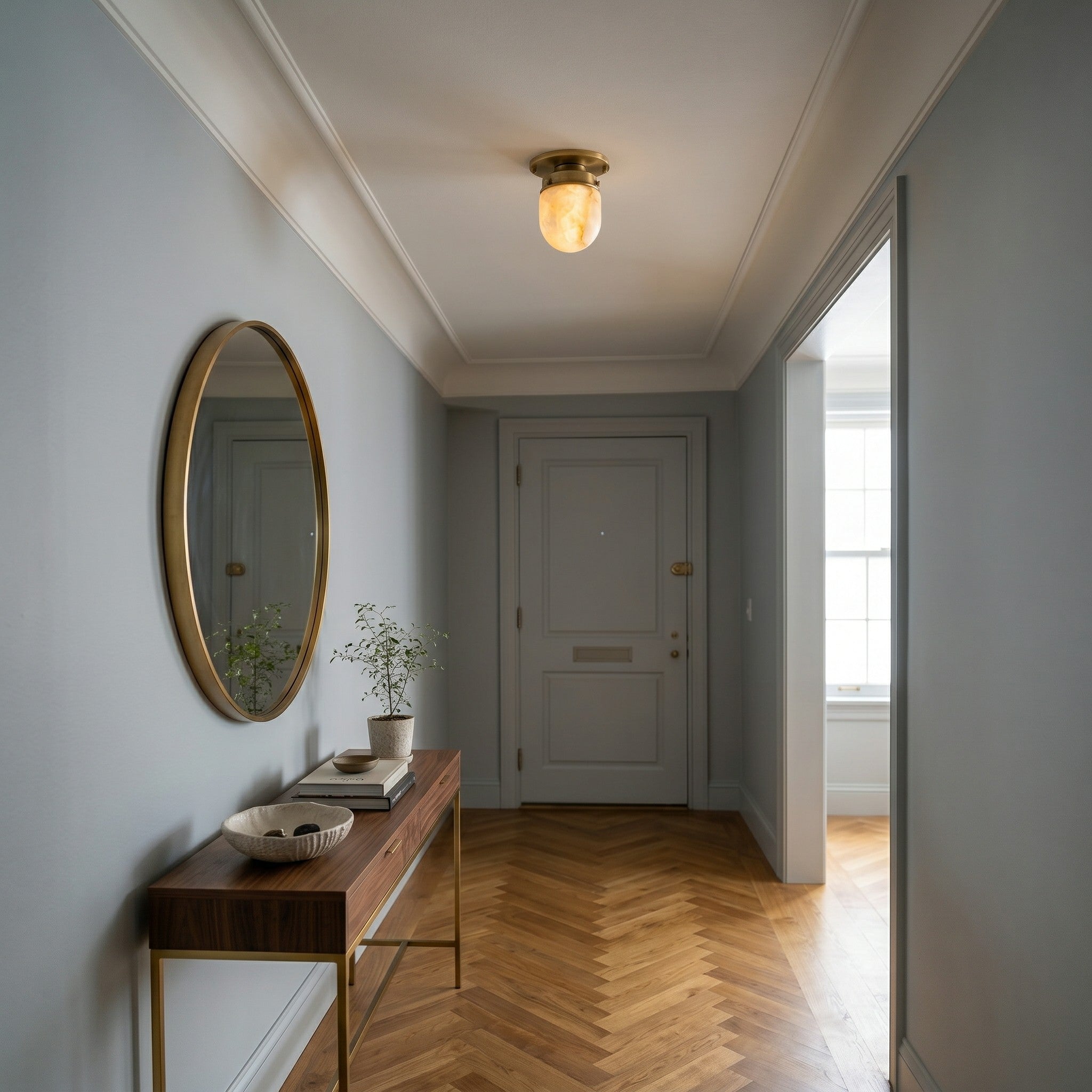 Ardenvale Shaped Alabaster Flush Mount Ceiling Light