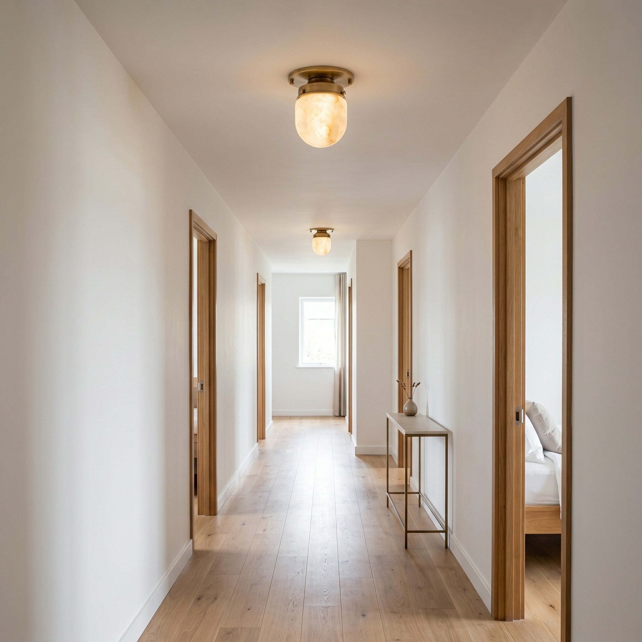 Ardenvale Shaped Alabaster Flush Mount Ceiling Light