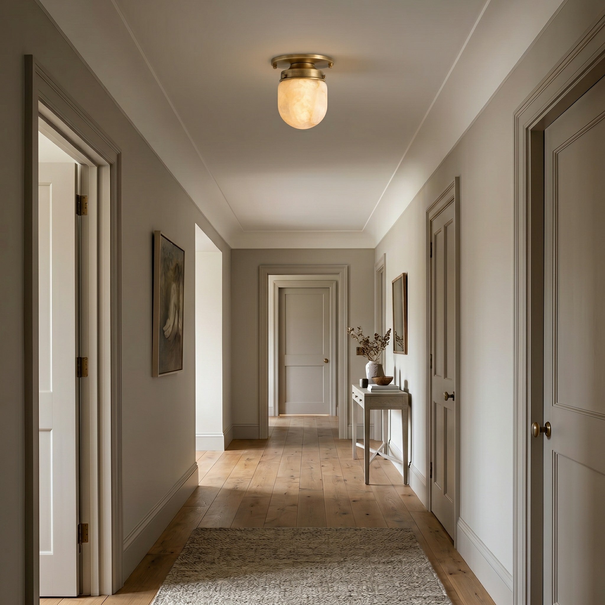 Ardenvale Shaped Alabaster Flush Mount Ceiling Light