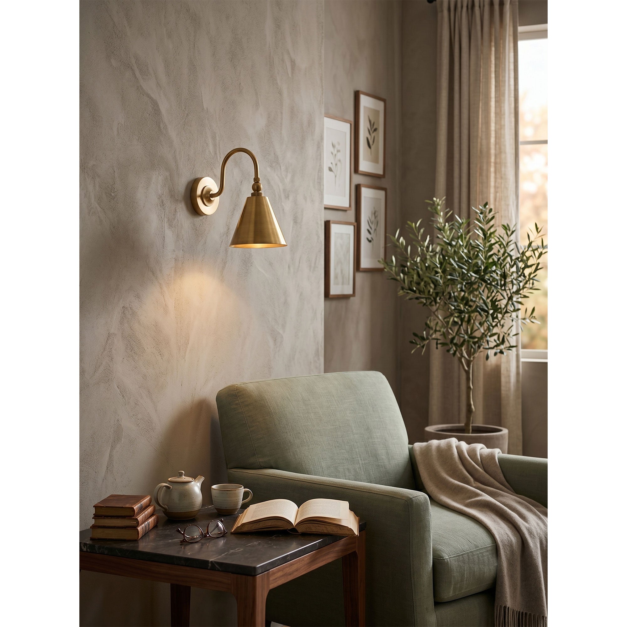 Forna Brass Wall Sconce