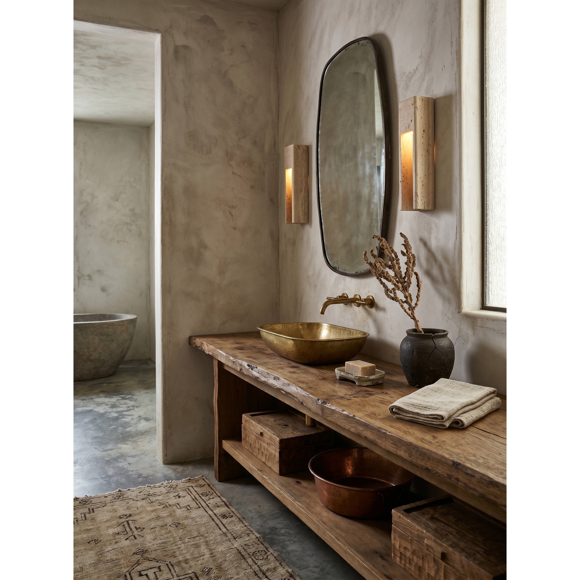 Graziano Travertine Wall Sconce