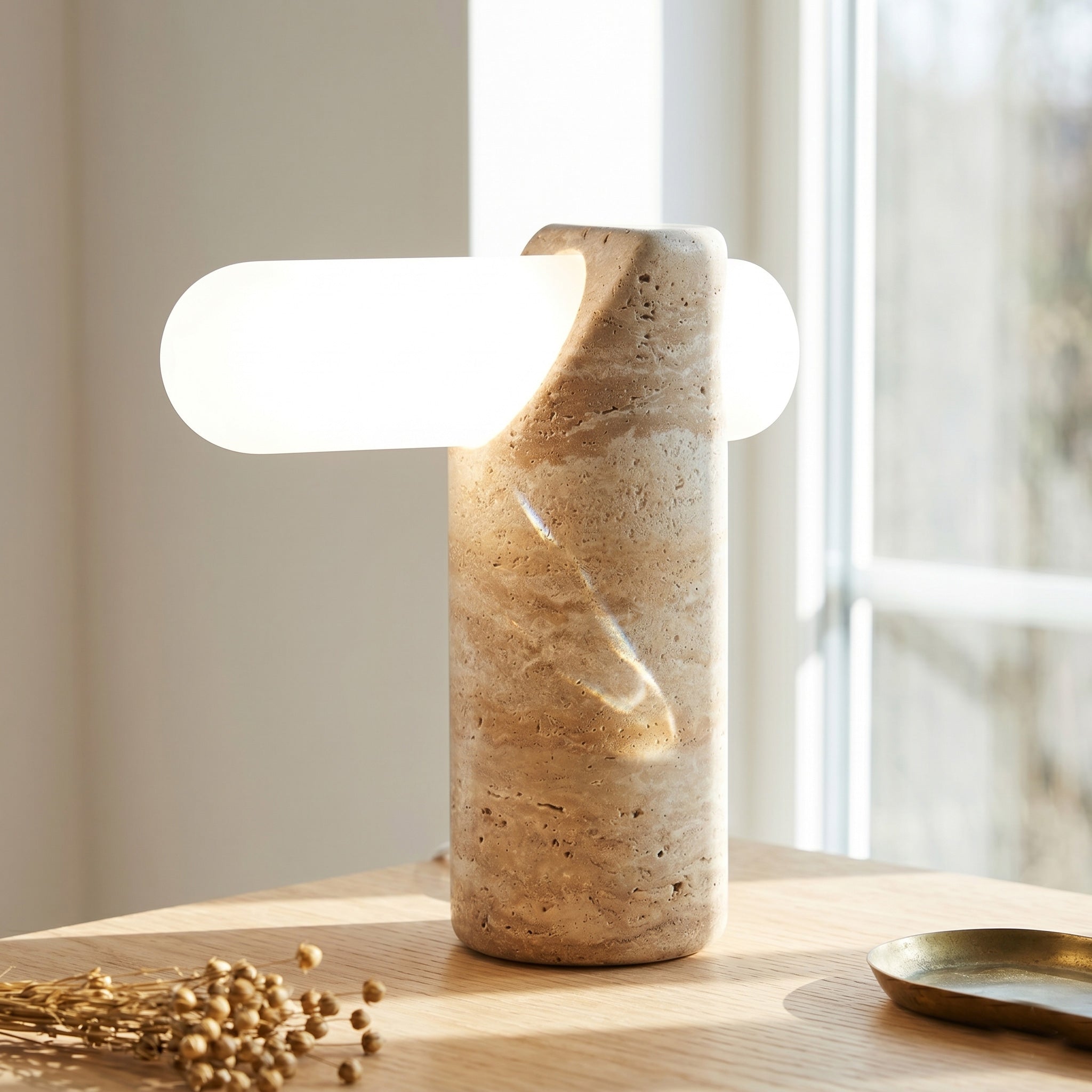 Marwen Travertine Table Lamp