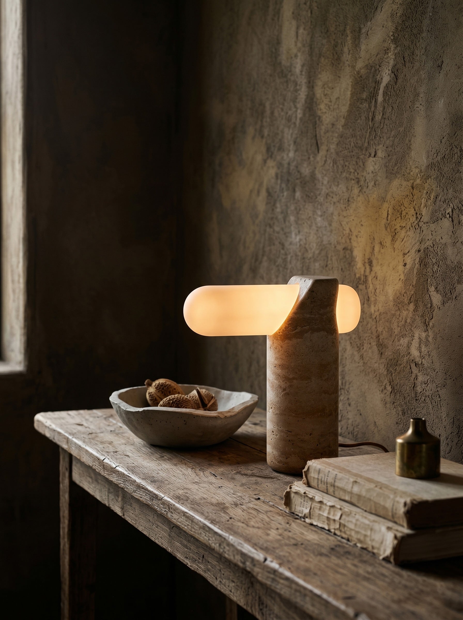 Marwen Travertine Table Lamp