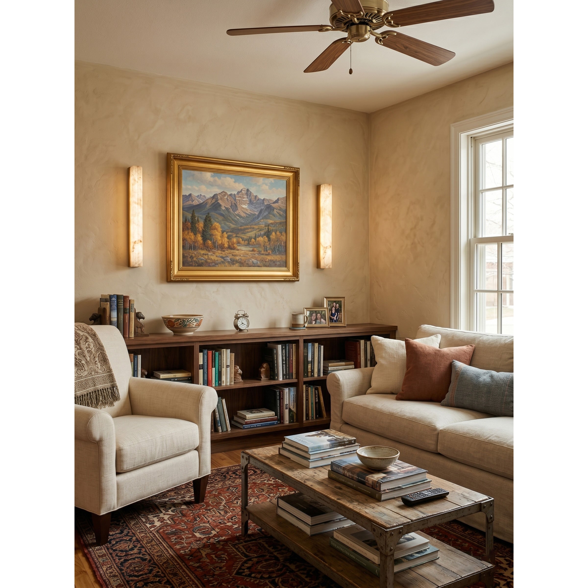 Wrenhaven Alabaster Roller Indoor Wall Light