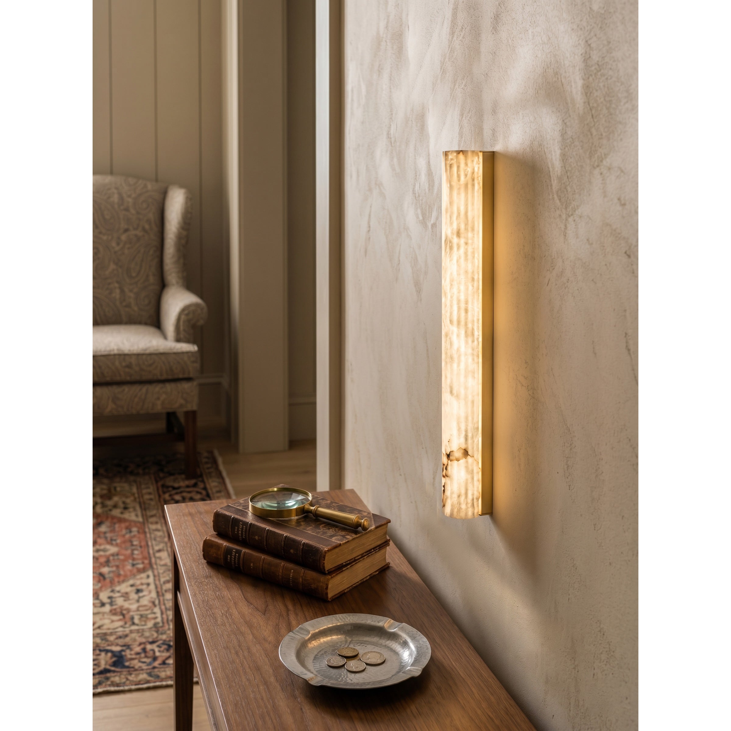 Wrenhaven Alabaster Roller Indoor Wall Light