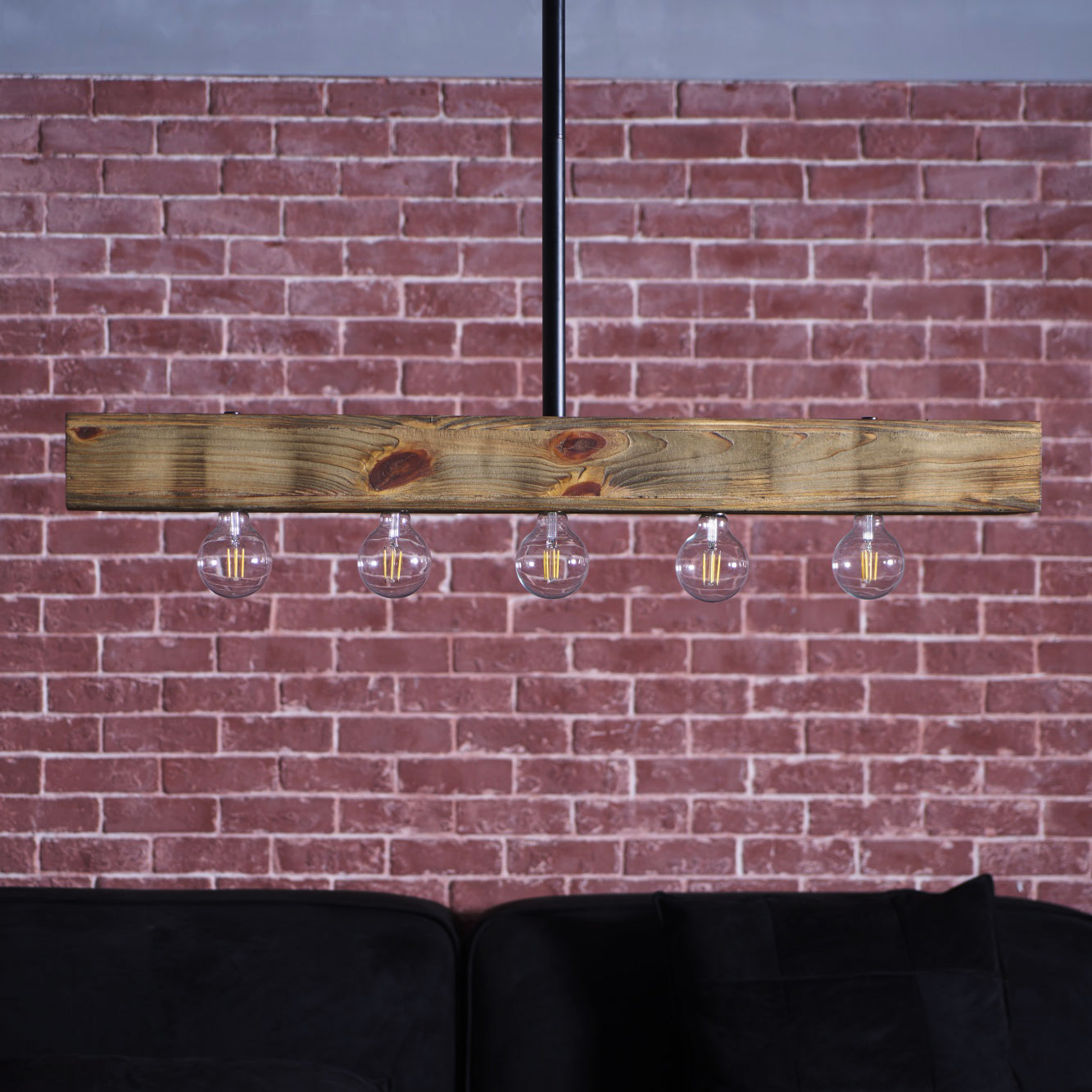Ravenhaven Wood Beam Island Chandelier