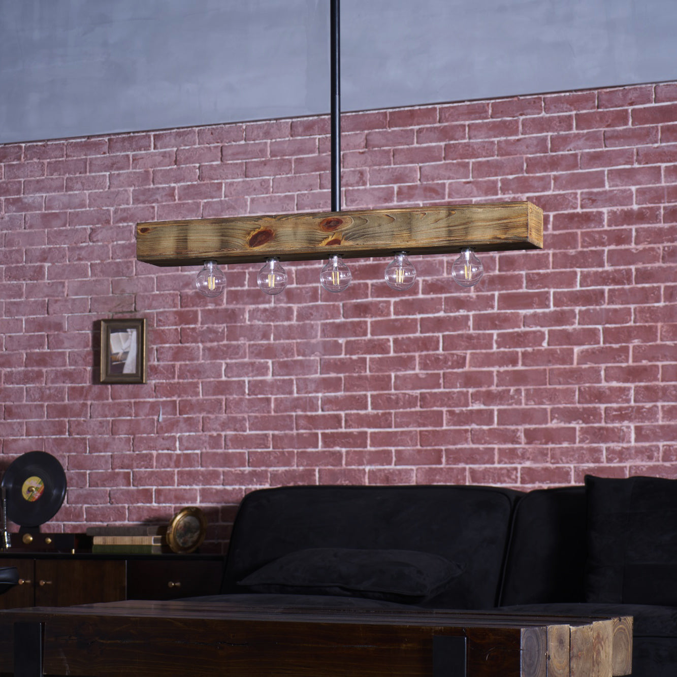 Ravenhaven Wood Beam Island Chandelier