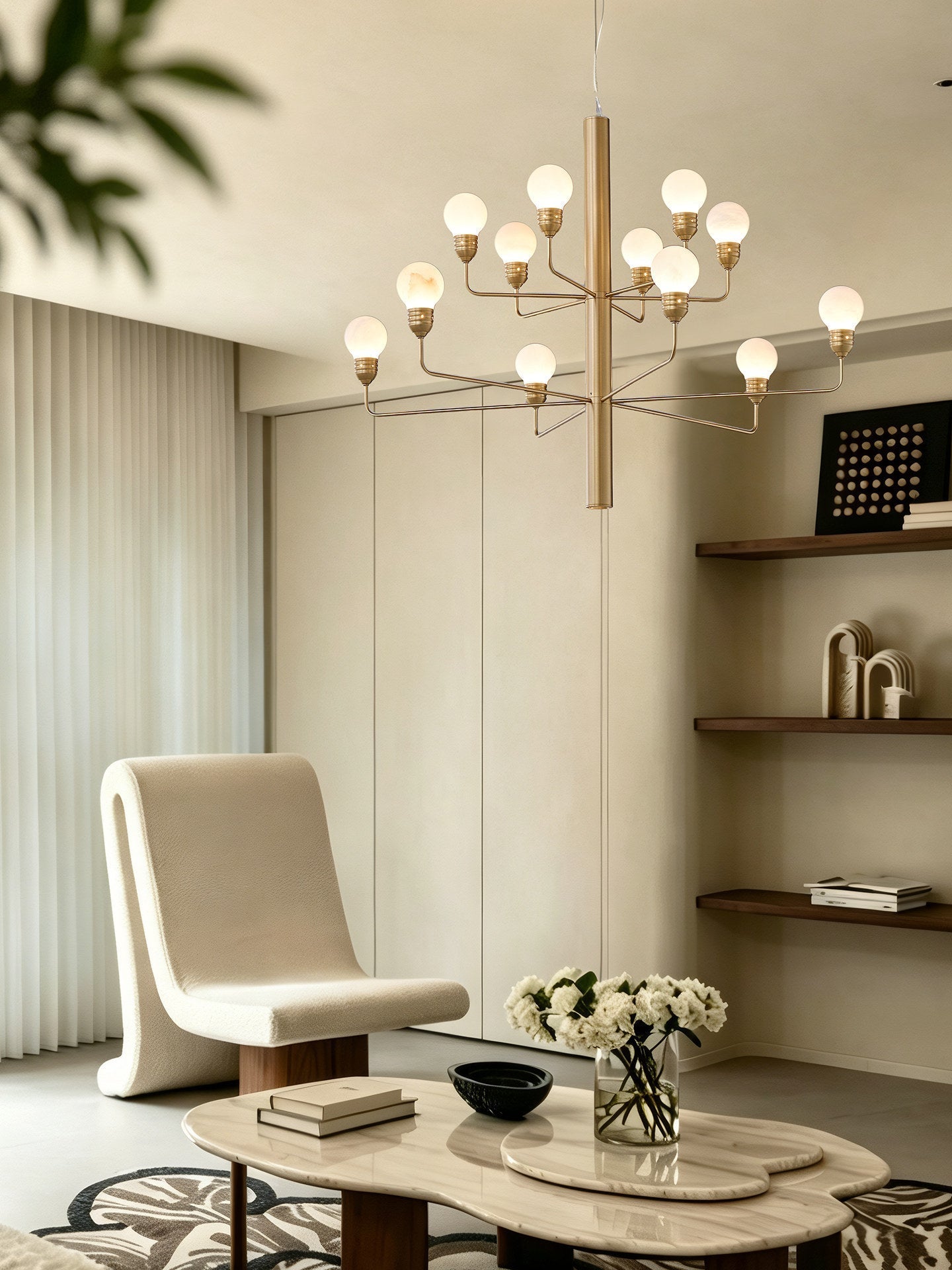 Alberaine Tiered Alabaster Globe Chandelier