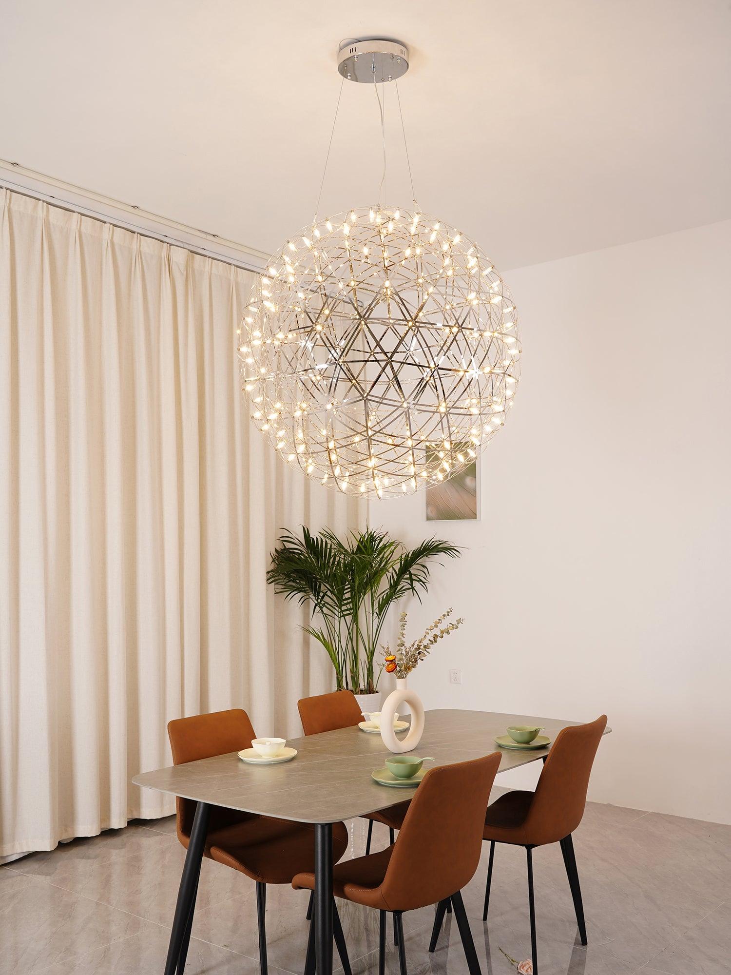 Delcourt Silver Spark Ball Pendant Light