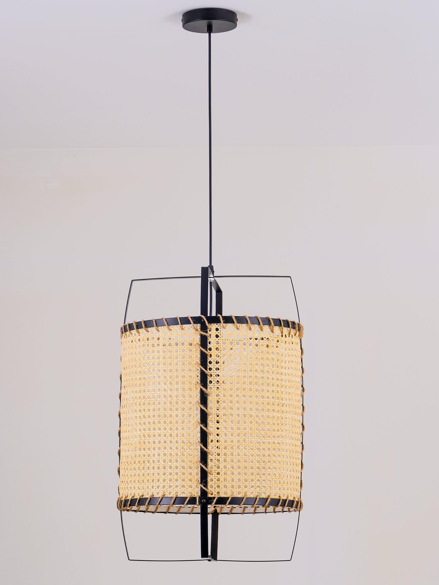 Kevis Pendant Lamp Rattan Cane Frame Industrial