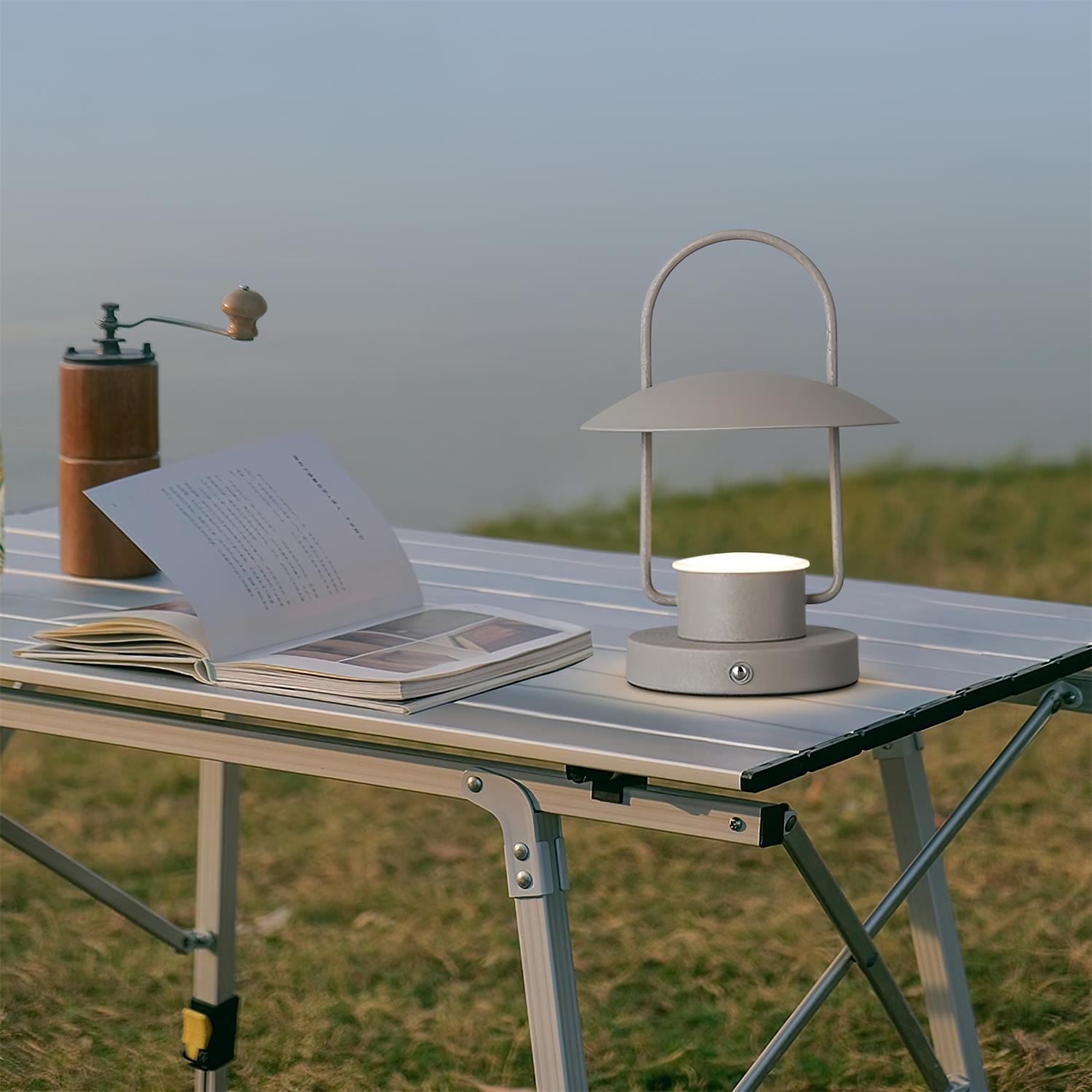 Solaran Gray Contemporary Table Lamp