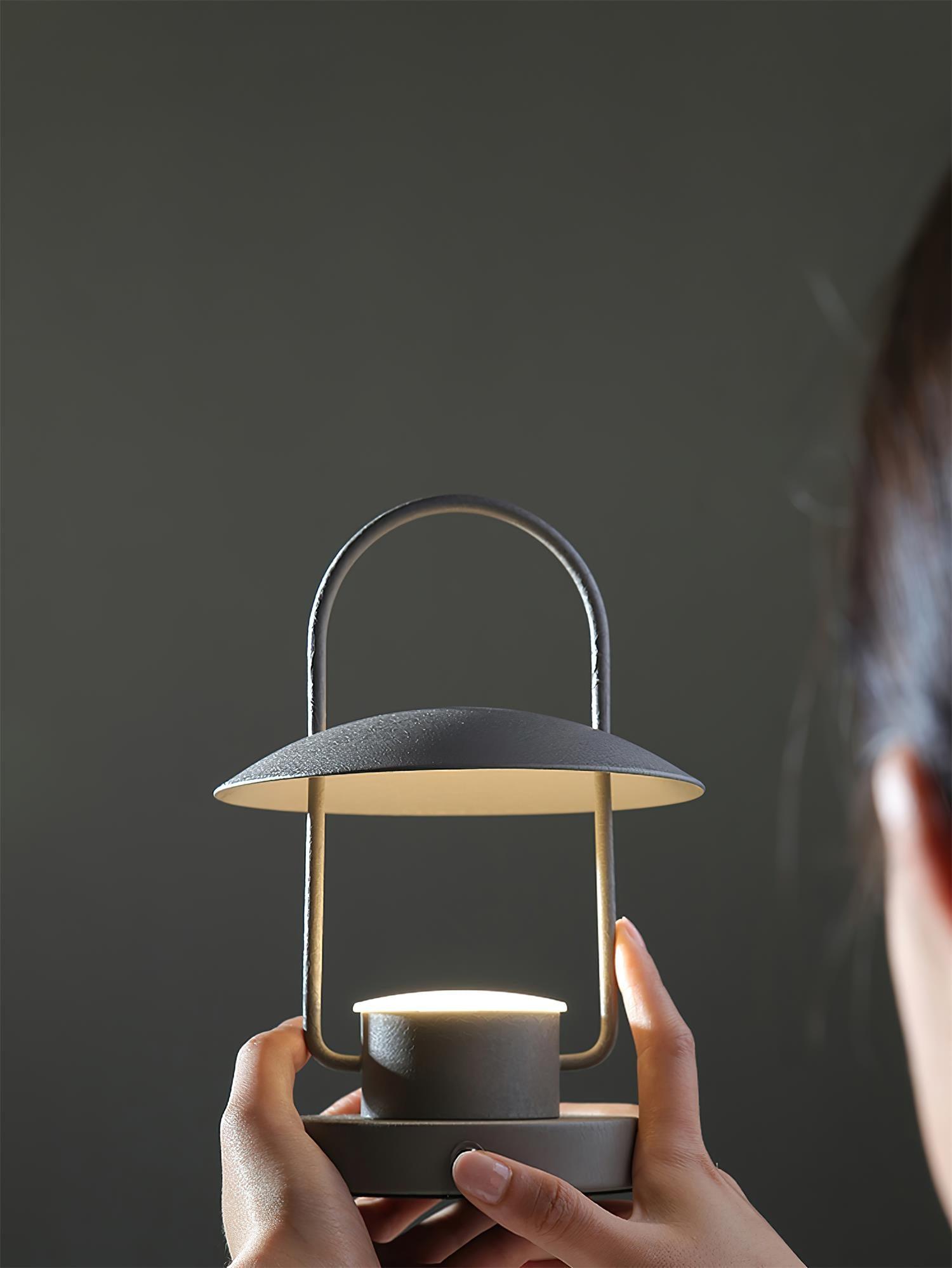 Solaran Gray Contemporary Table Lamp