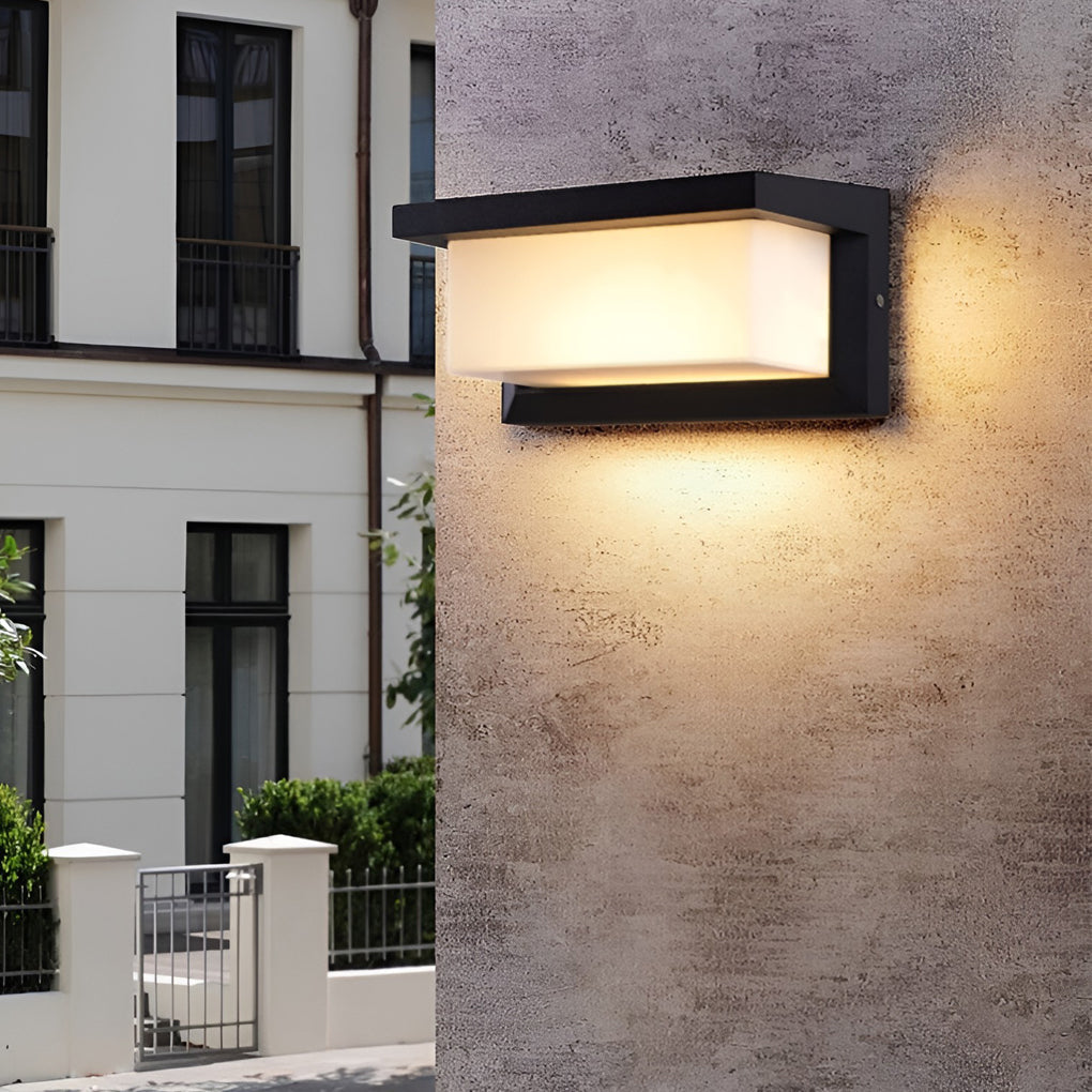 Luke Rectangle Control Induction Modern Aluminum Outdoor Sconces