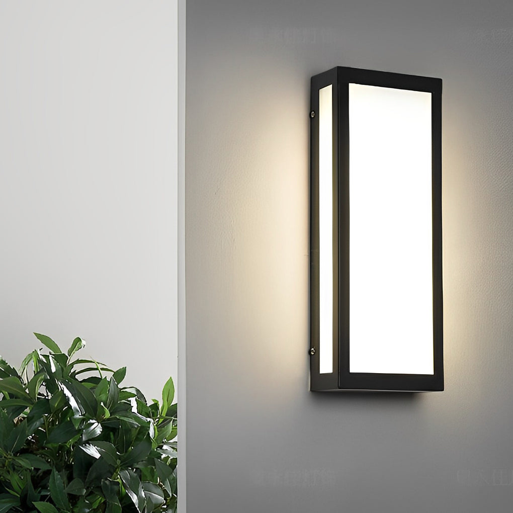 Wealy Rectangular LED Modern Iron Outdoor Exterior Light Wall Lamp