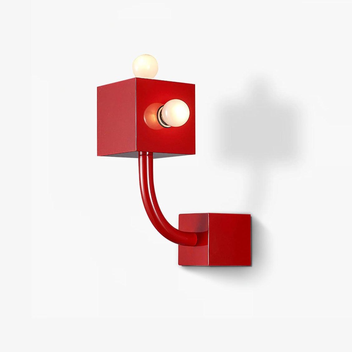Brenna Individual Creativity Red Cube Wall Lamp