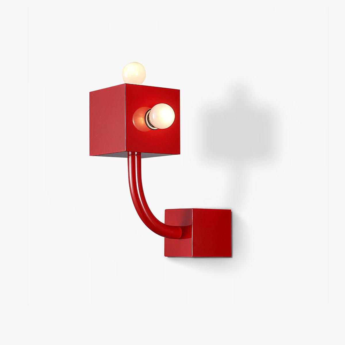 Brenna Individual Creativity Red Cube Wall Lamp