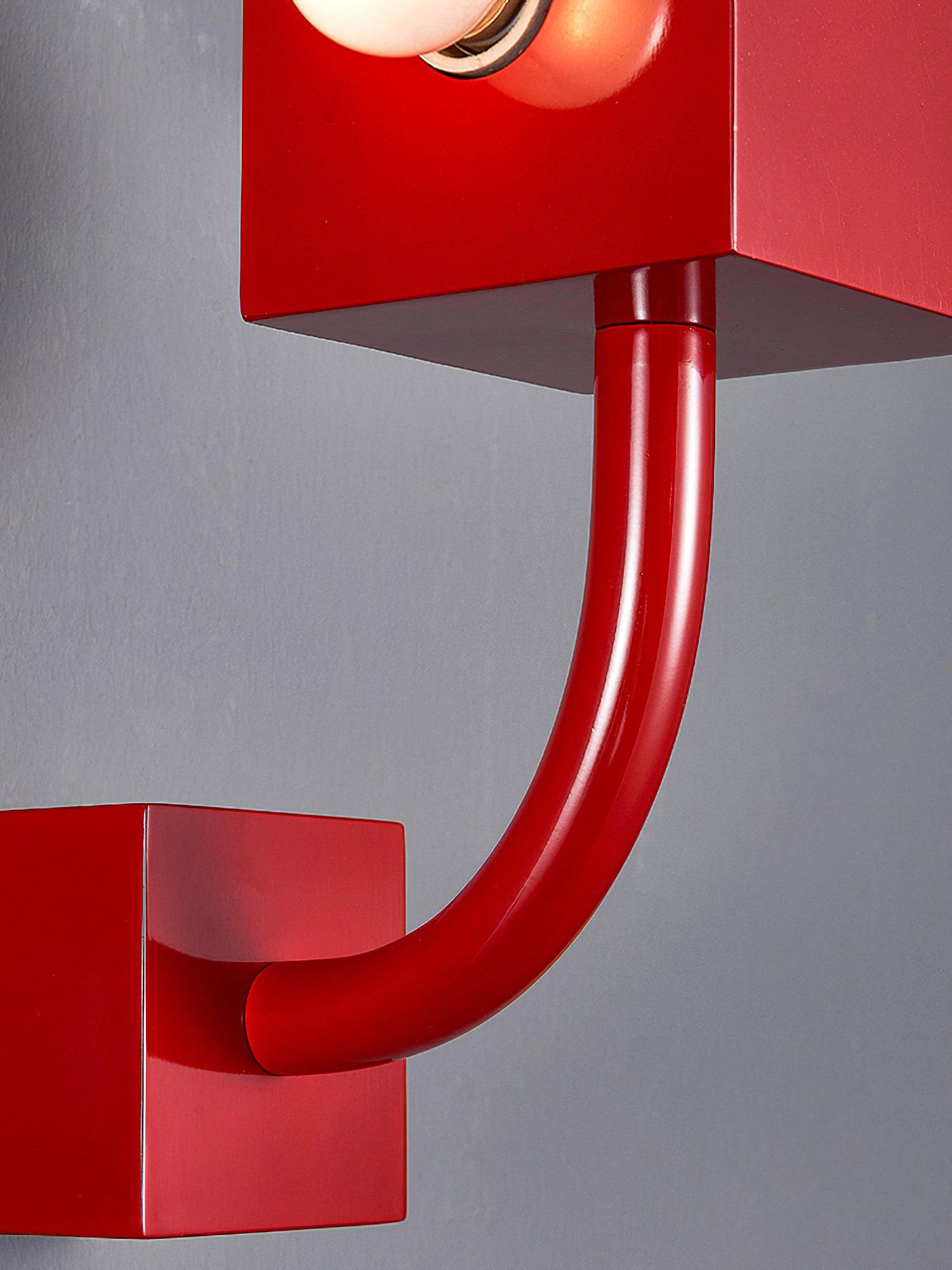 Brenna Individual Creativity Red Cube Wall Lamp