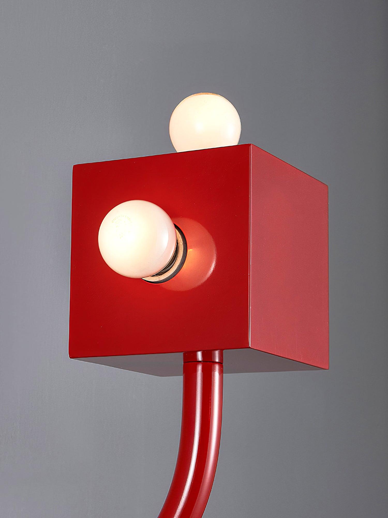 Brenna Individual Creativity Red Cube Wall Lamp