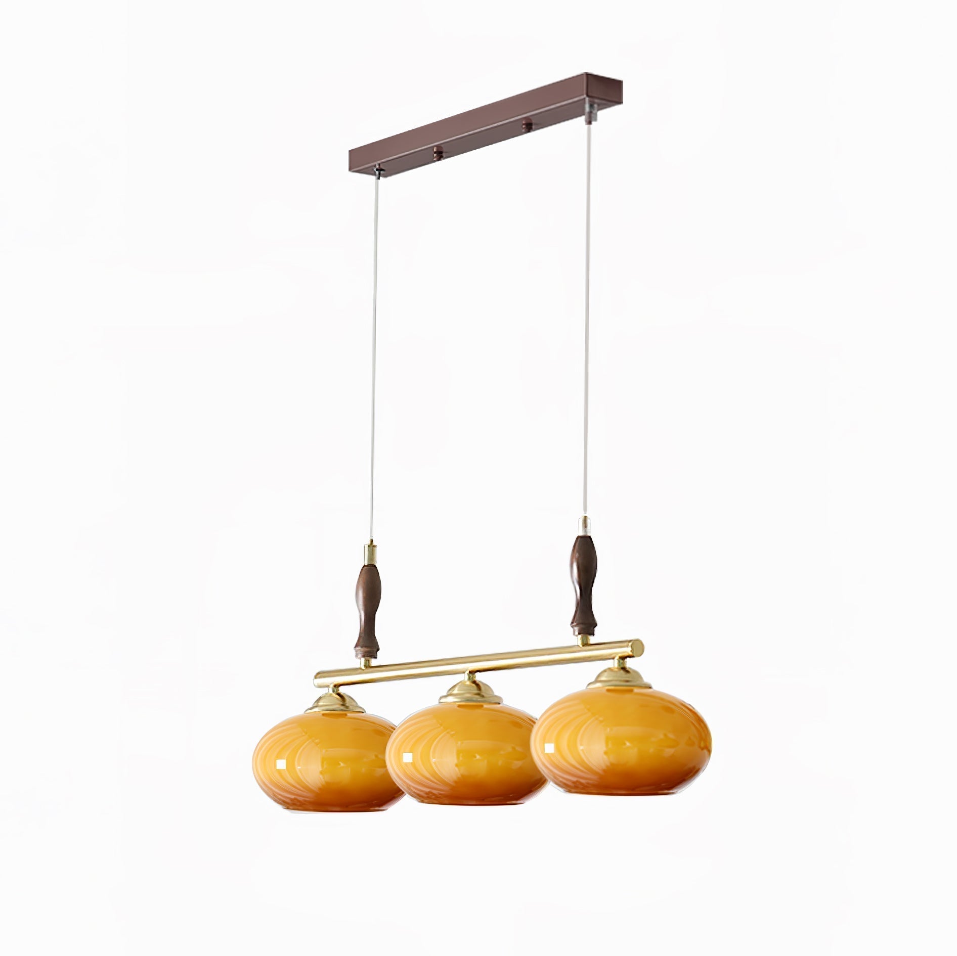 Vevely Pendant Lamp Retro Yellow Glass Brass