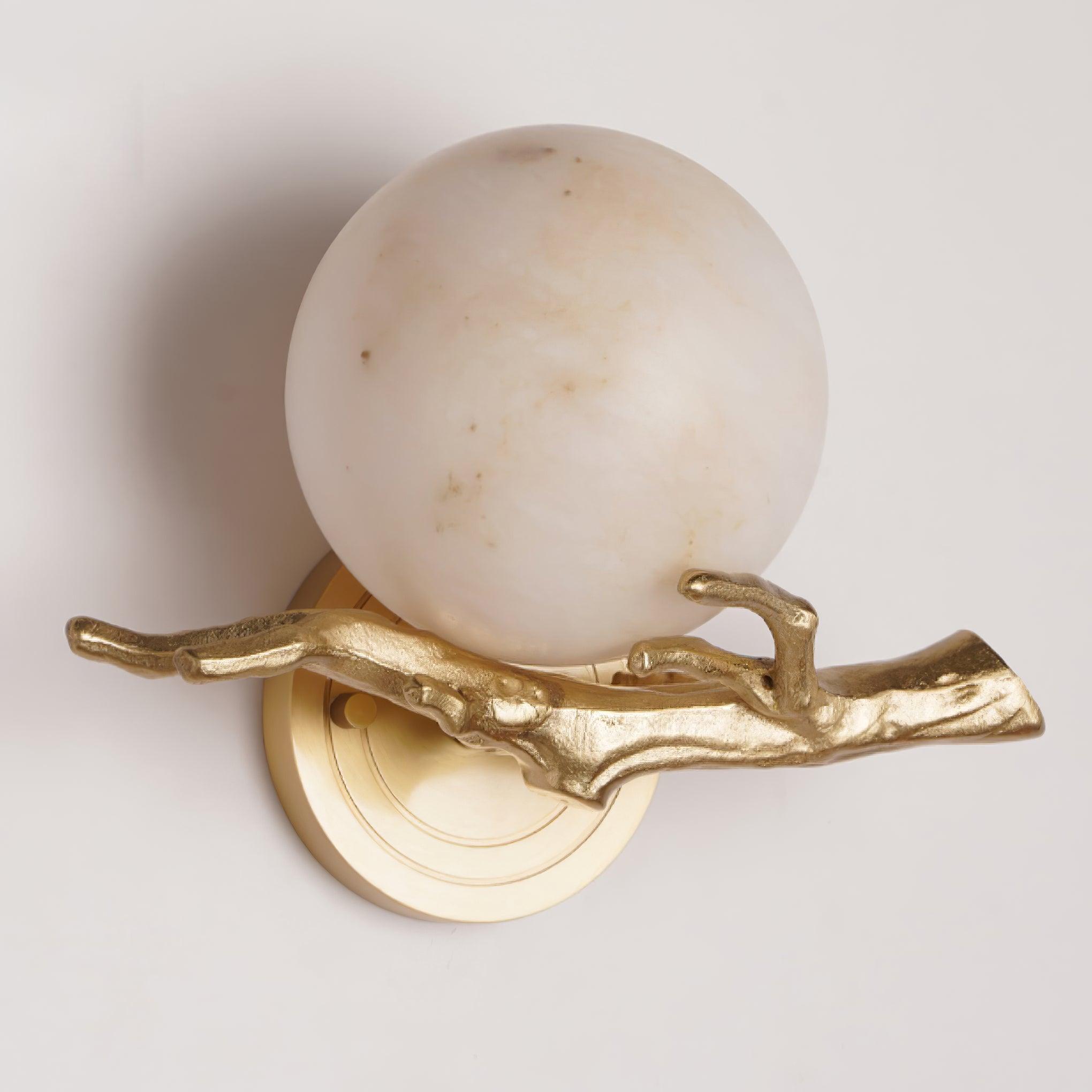 Erixa Retro Twigs Brass Marble Wall Lamp