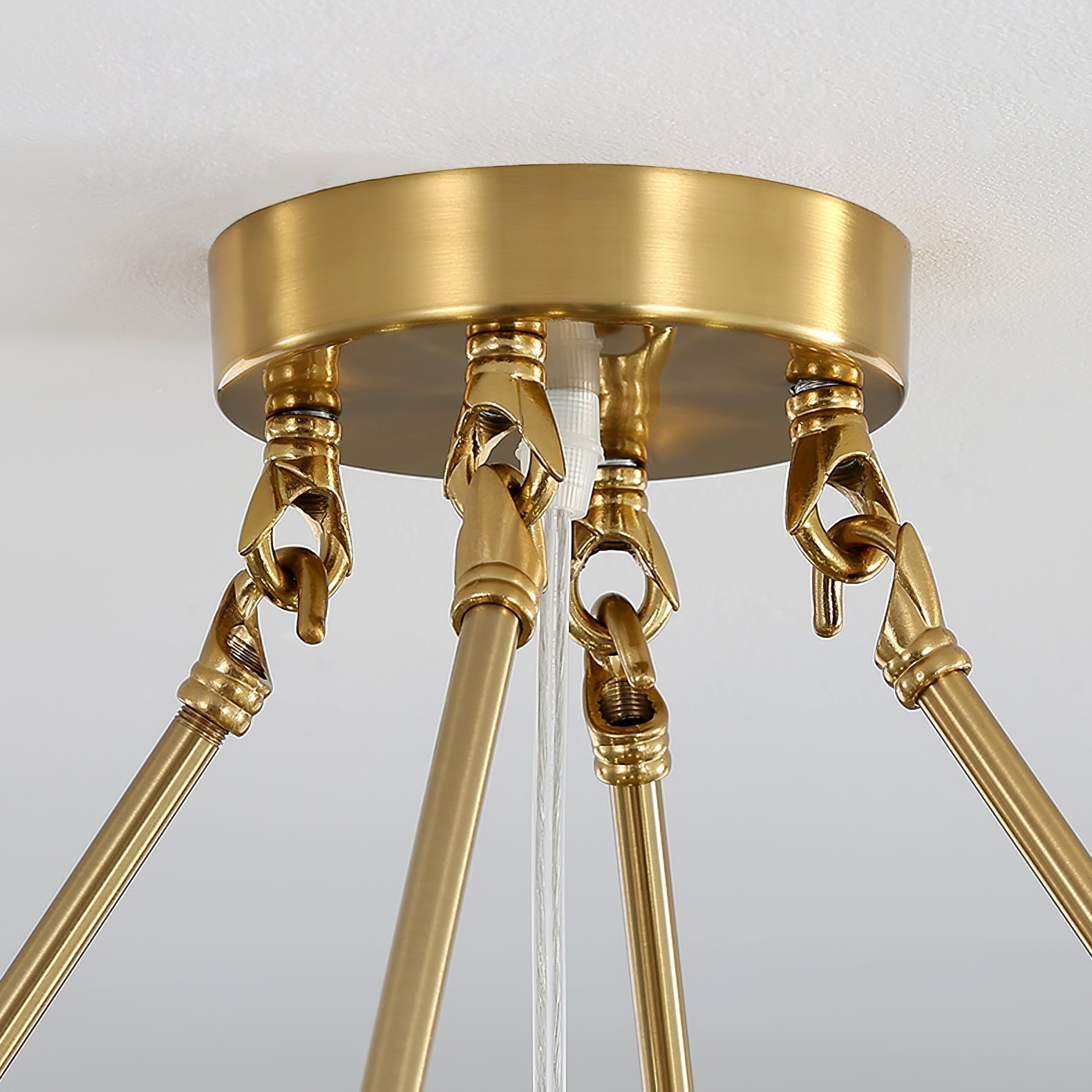 Veluaya Ceiling Light Ribbed Shell Glass Gold