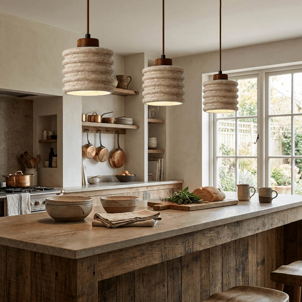 Nerovan Travertine Pendant Light