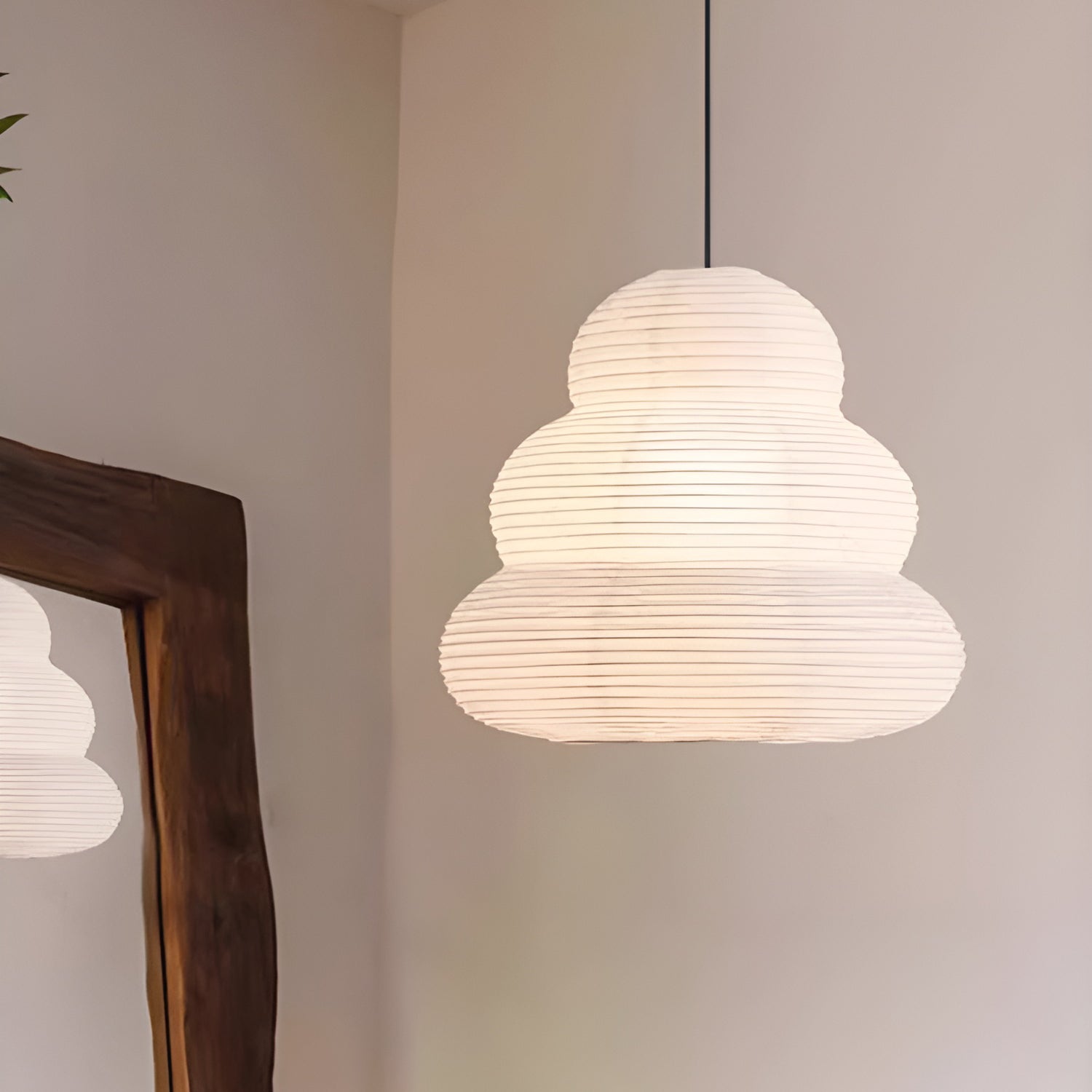 Solara Pendant Lamp Washi Paper Tiered Lantern Japanese Living Room