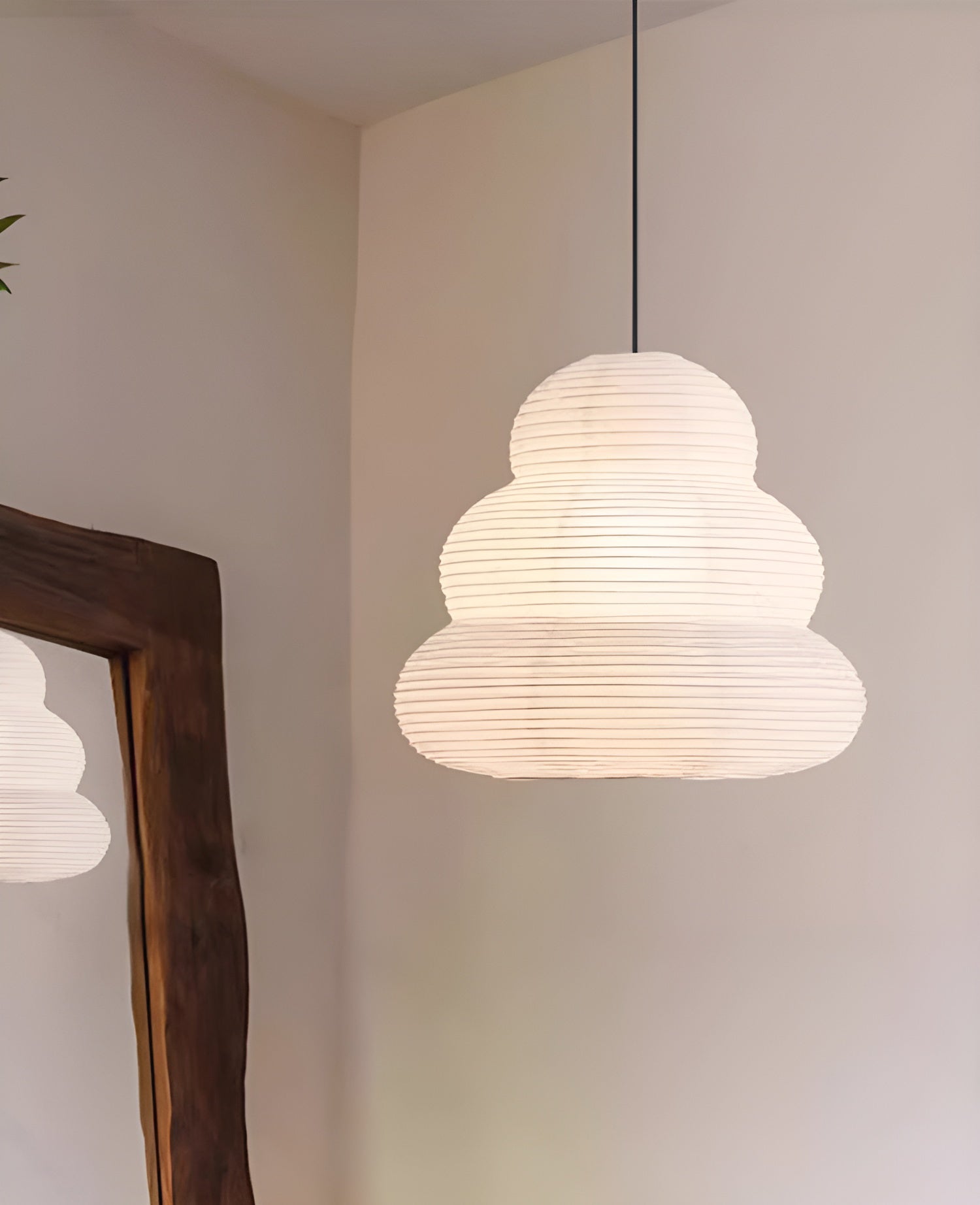 Solara Pendant Lamp Washi Paper Tiered Lantern Japanese Living Room