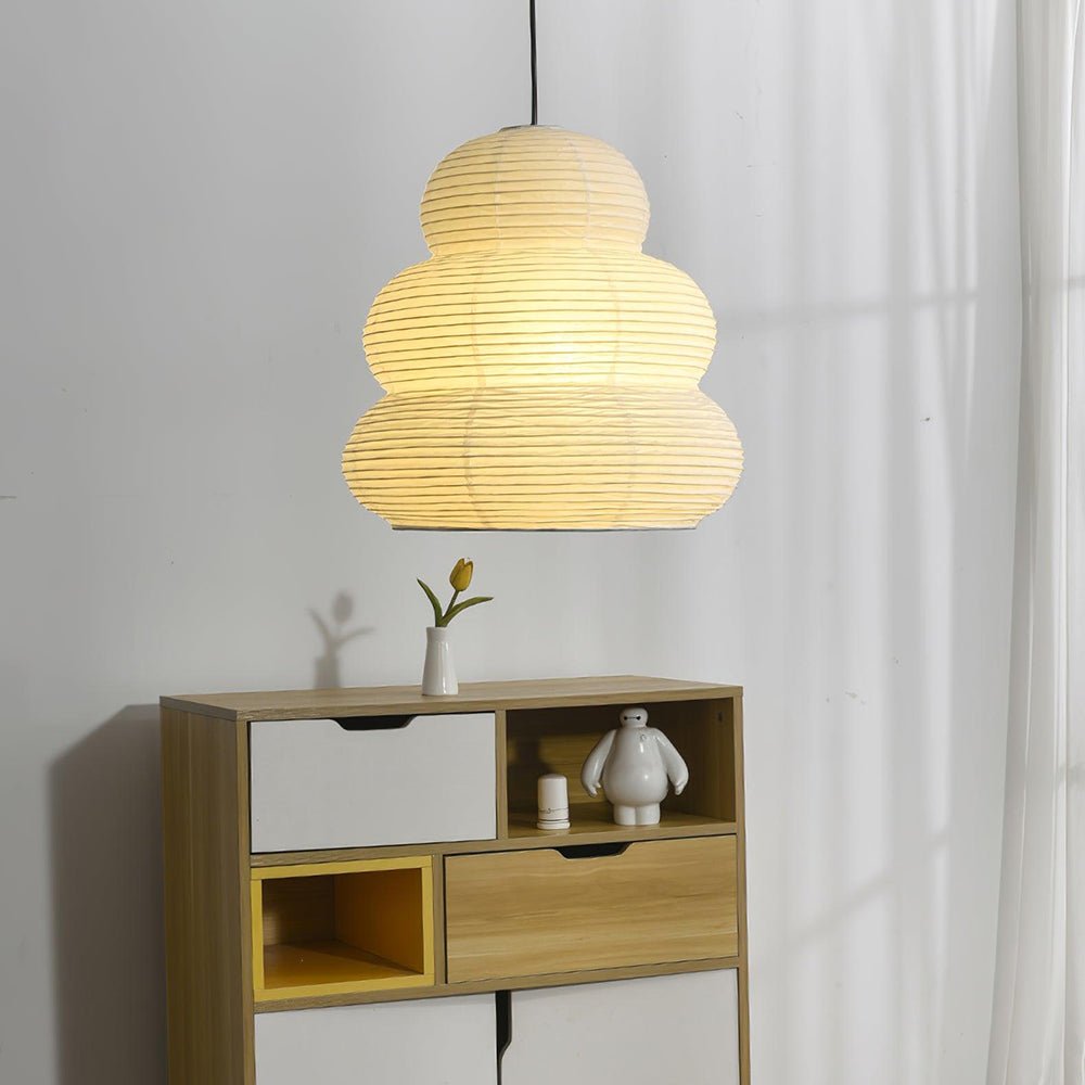 Solara Pendant Lamp Washi Paper Tiered Lantern Japanese Living Room