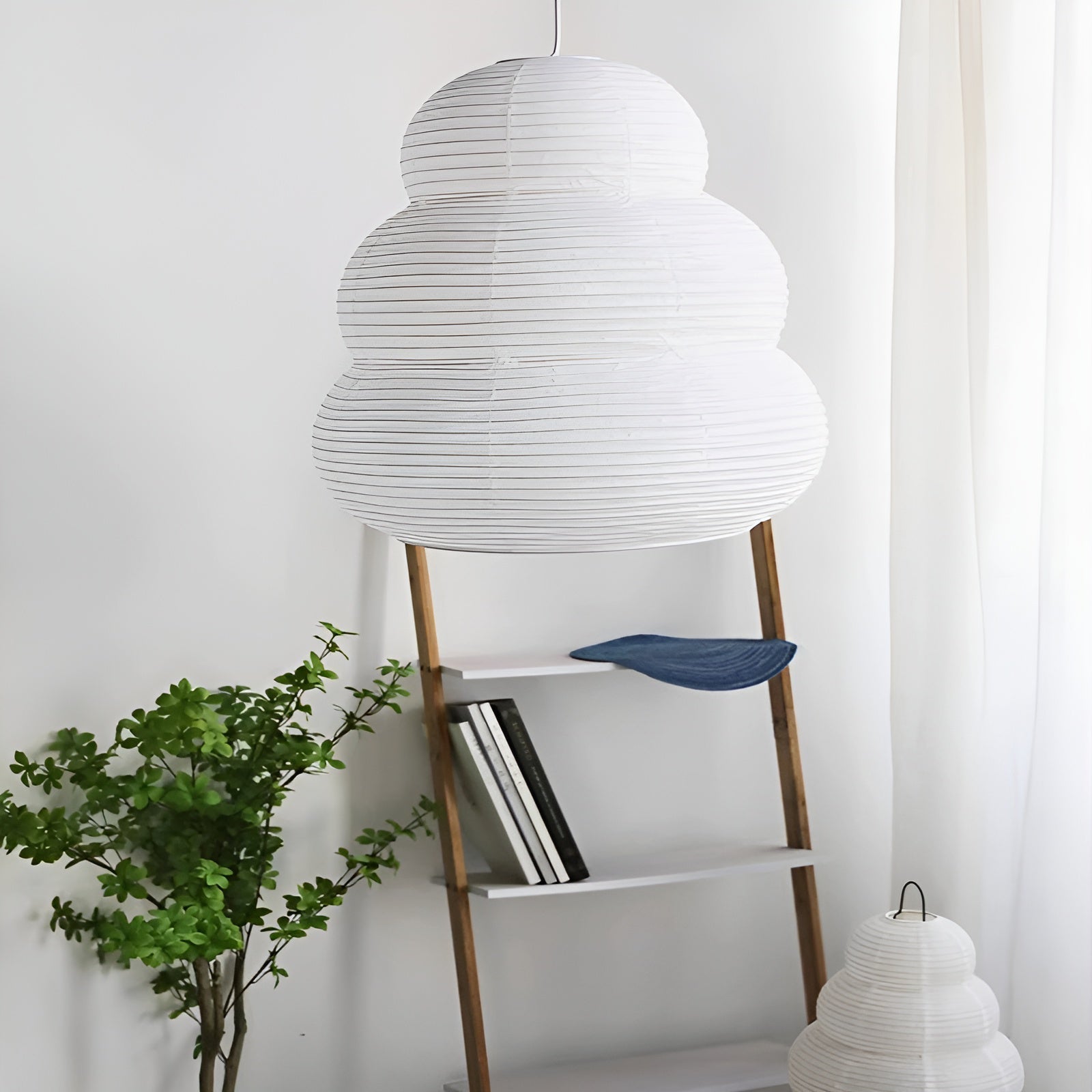 Solara Pendant Lamp Washi Paper Tiered Lantern Japanese Living Room