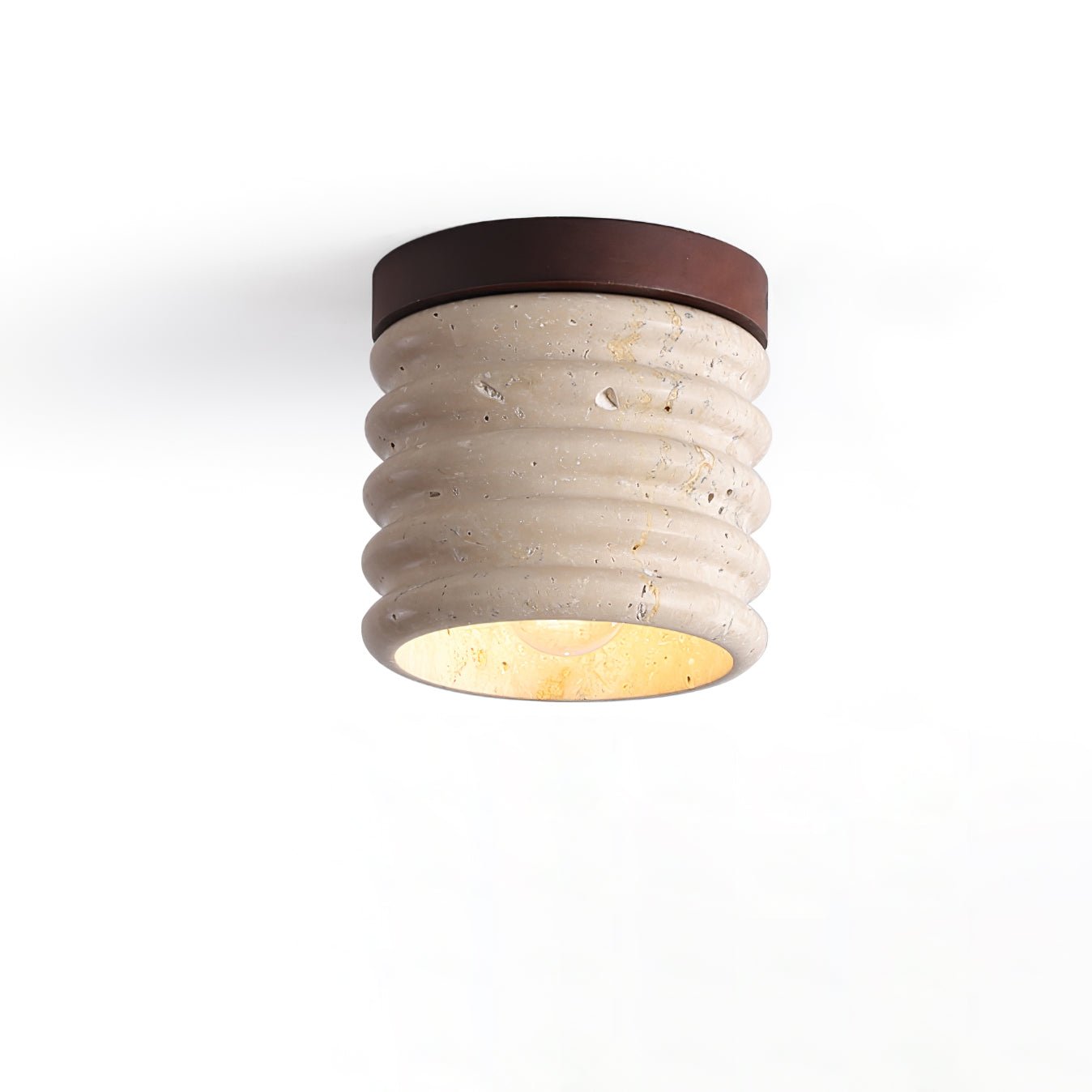 Vomaran Fluted Cylinder Travertine Ceiling Light