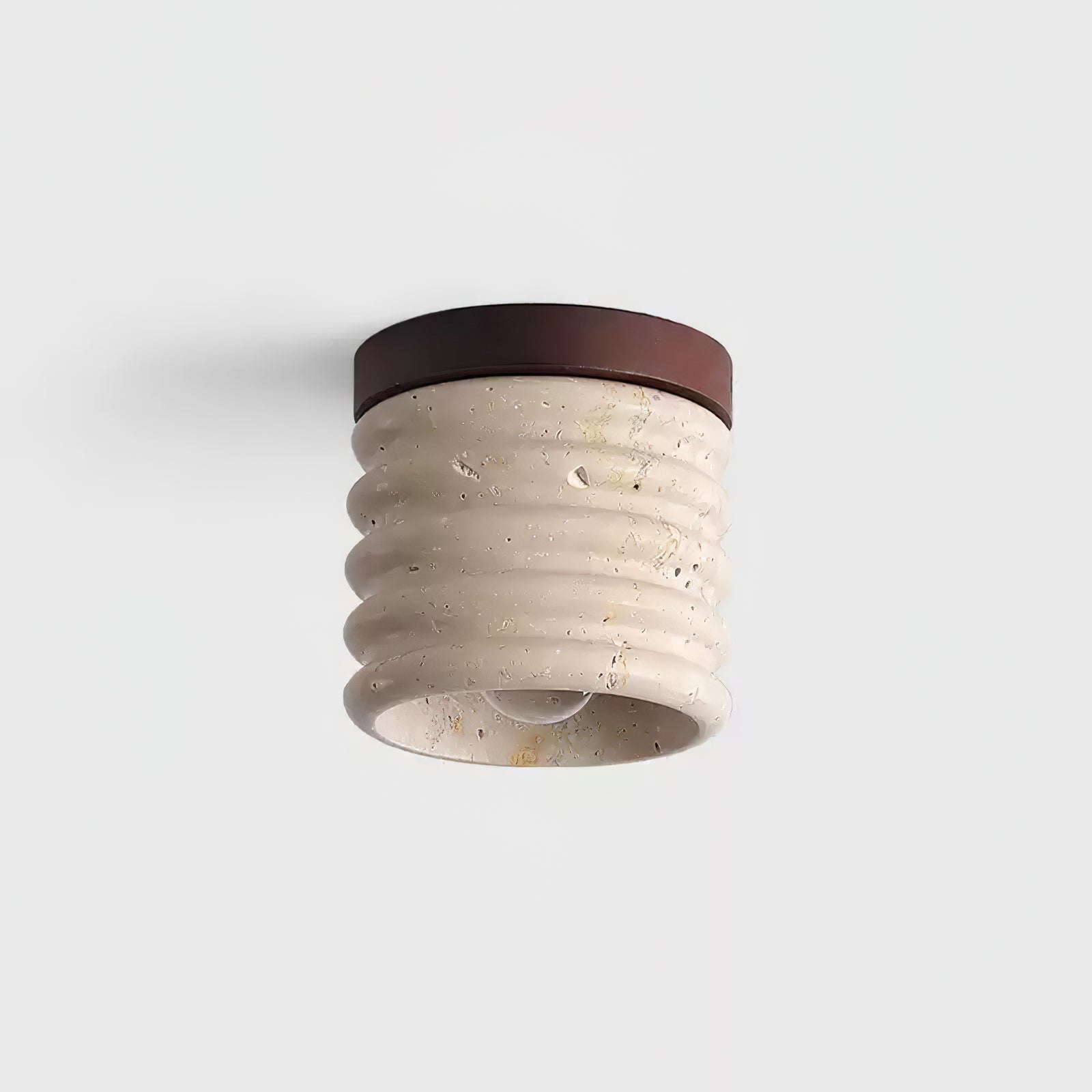 Vomaran Fluted Cylinder Travertine Ceiling Light