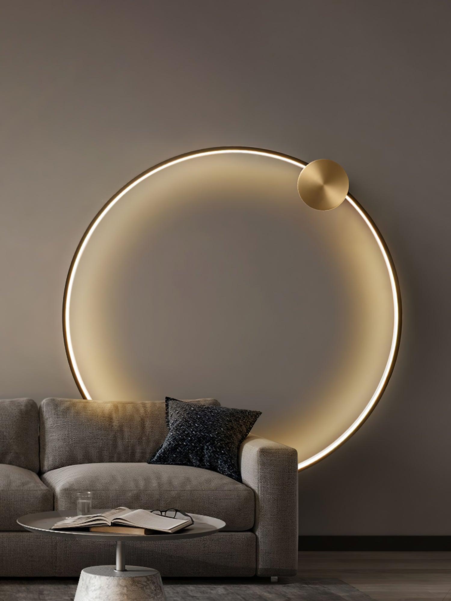 Oriaenne Wall Light Modern Minimalist Ring Shaped LED Brass Metal