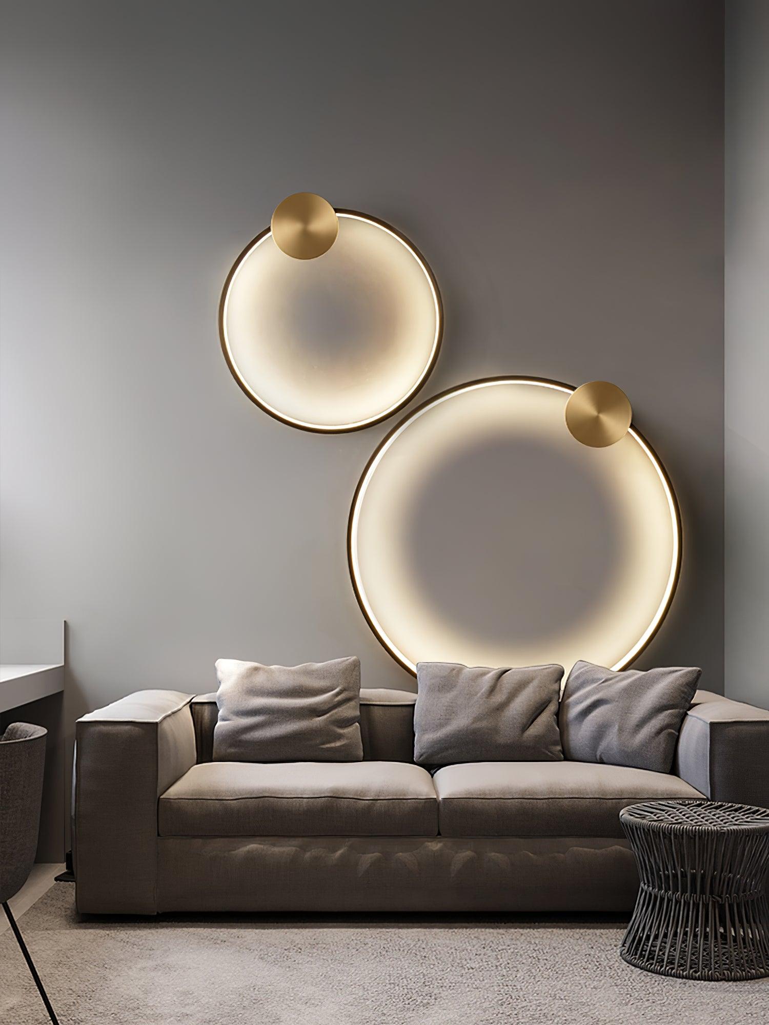 Oriaenne Wall Light Modern Minimalist Ring Shaped LED Brass Metal