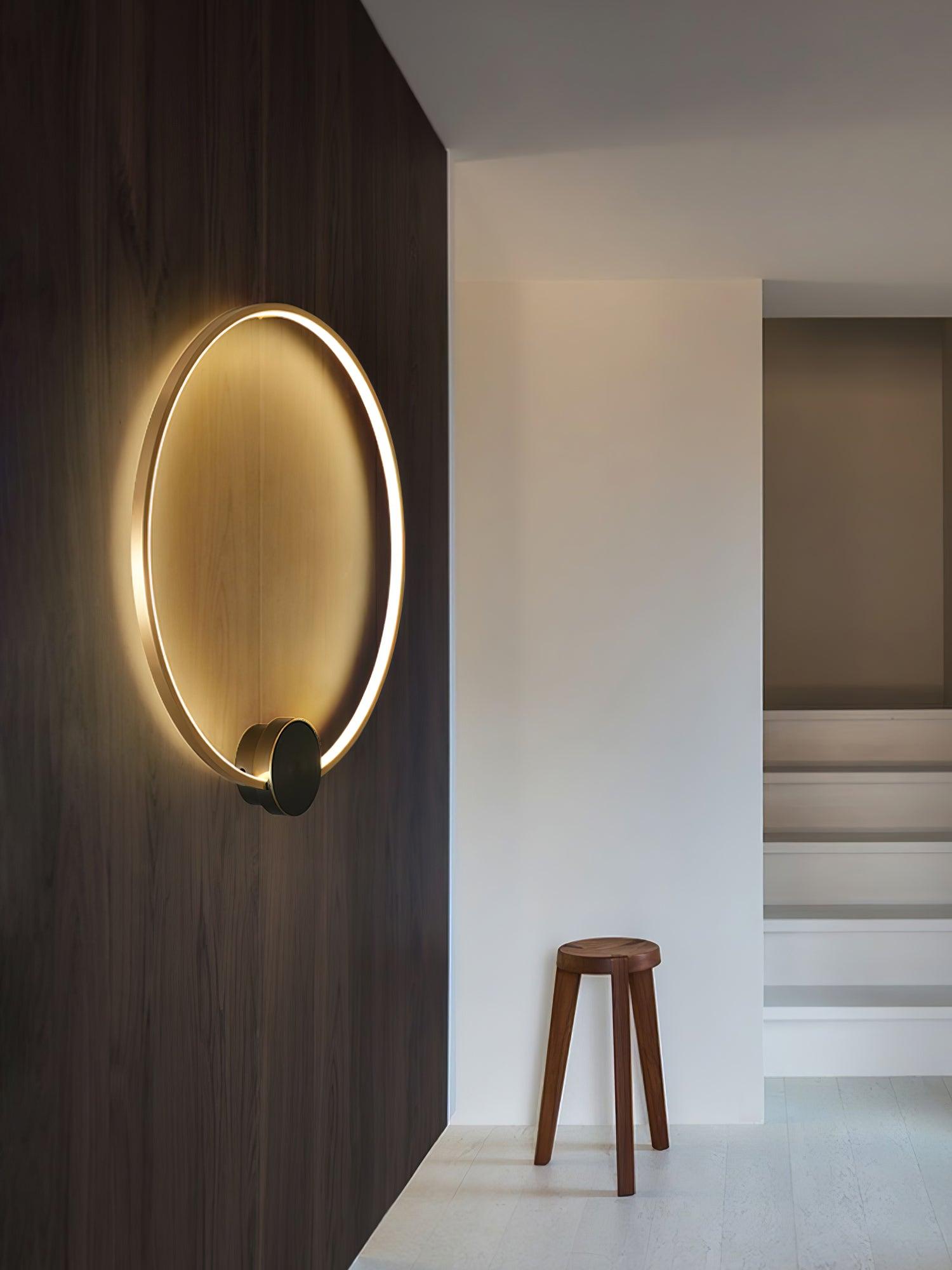 Oriaenne Wall Light Modern Minimalist Ring Shaped LED Brass Metal