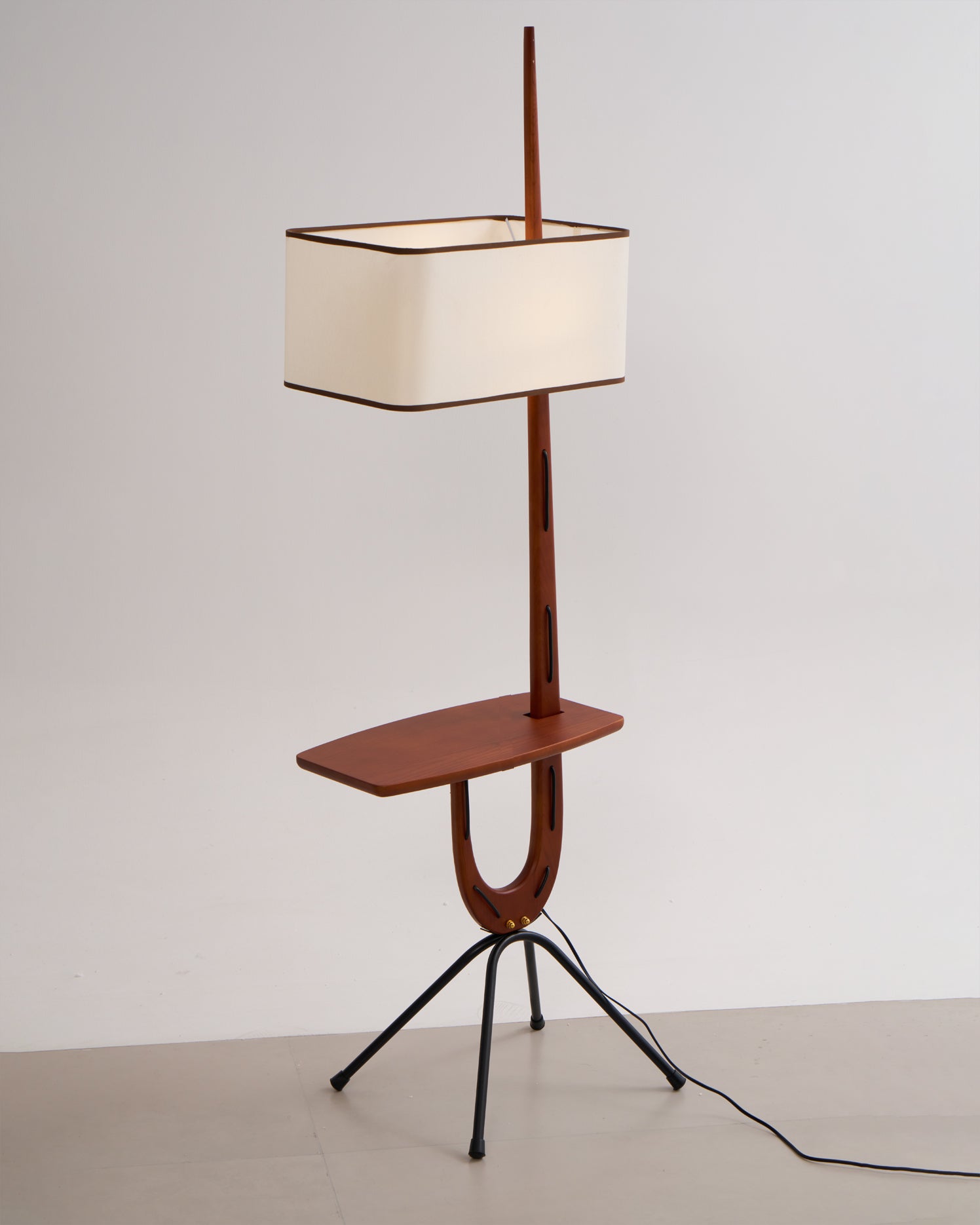 Vemara Mid Century Wood Floor Lamp