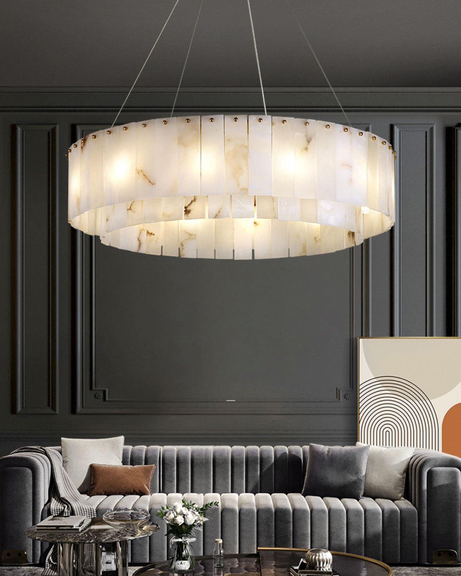 Dovin Alabaster Round Pendant Light