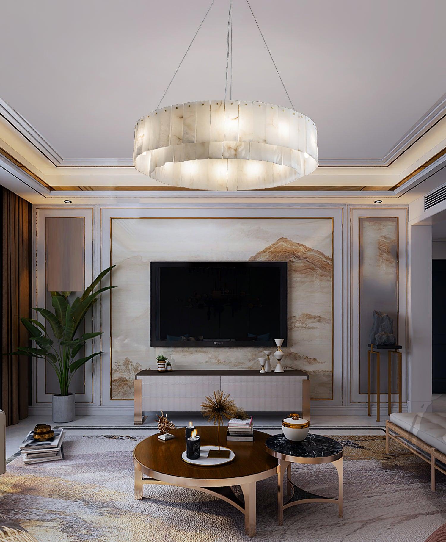 Dovin Alabaster Round Pendant Light