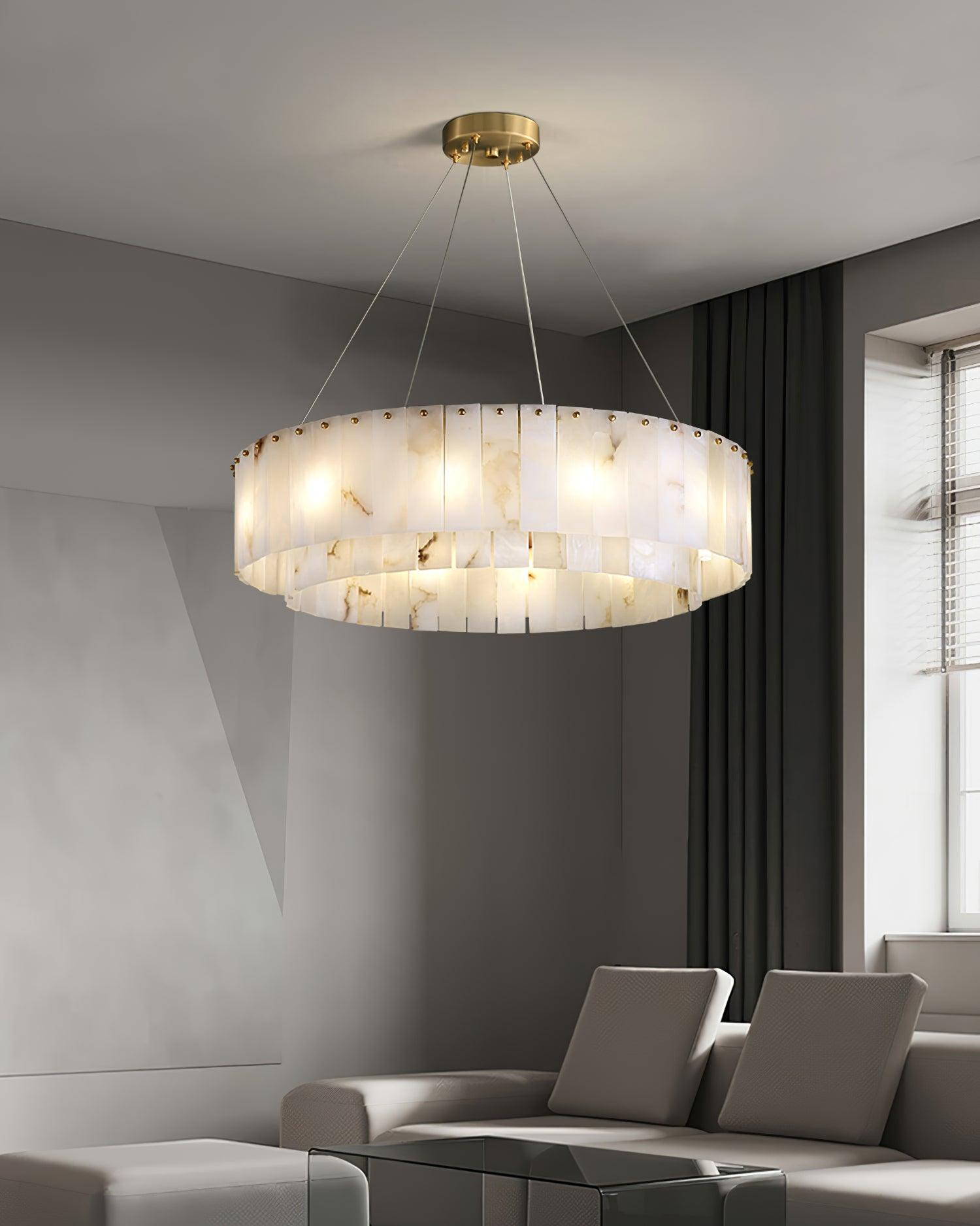 Dovin Alabaster Round Pendant Light